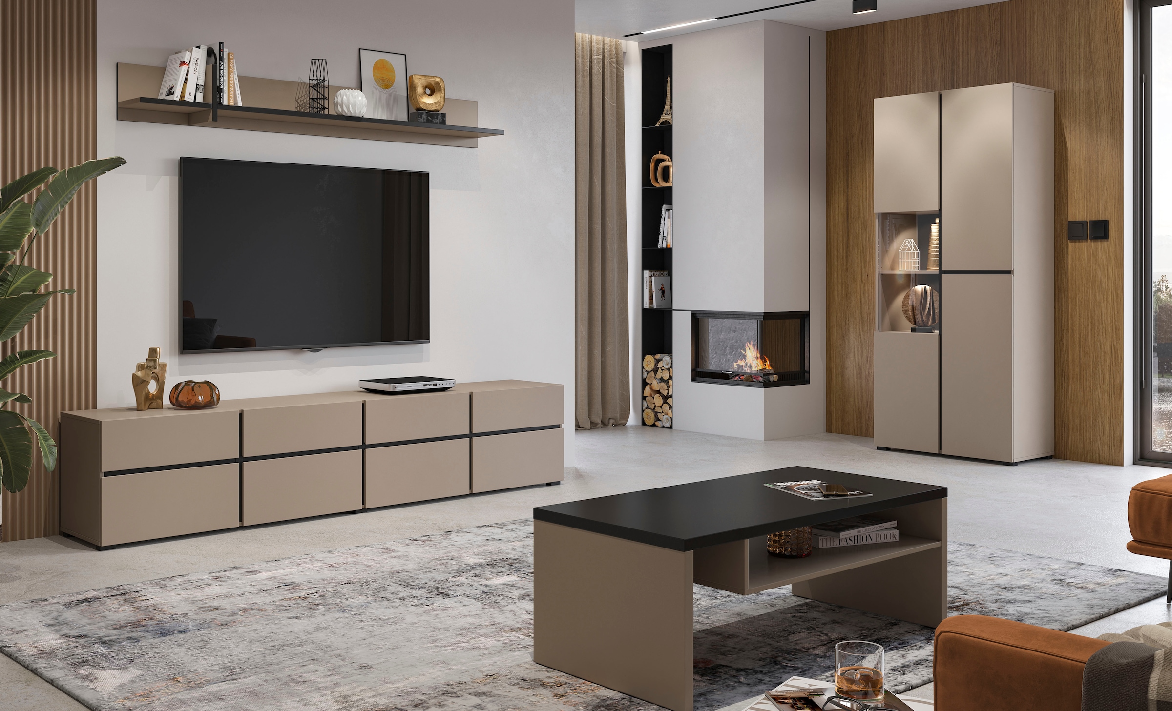 GOODproduct Table basse »Cross, Breite 120 cm, moderner Sofatisch für Wohnzimmer« Tisch mit offenem Fachboden