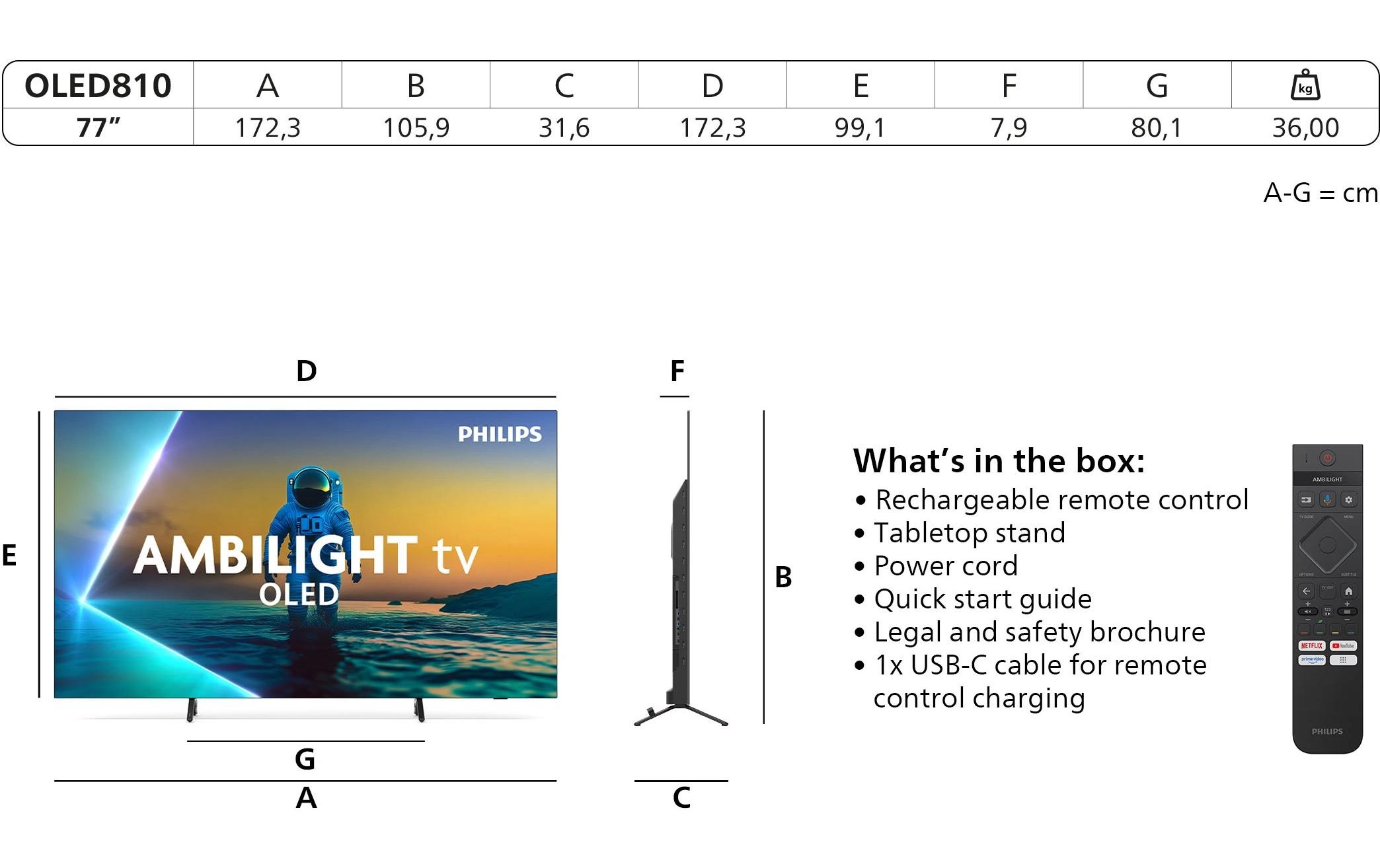 Philips OLED-Fernseher »77OLED810/12 77«, 4K Ultra HD