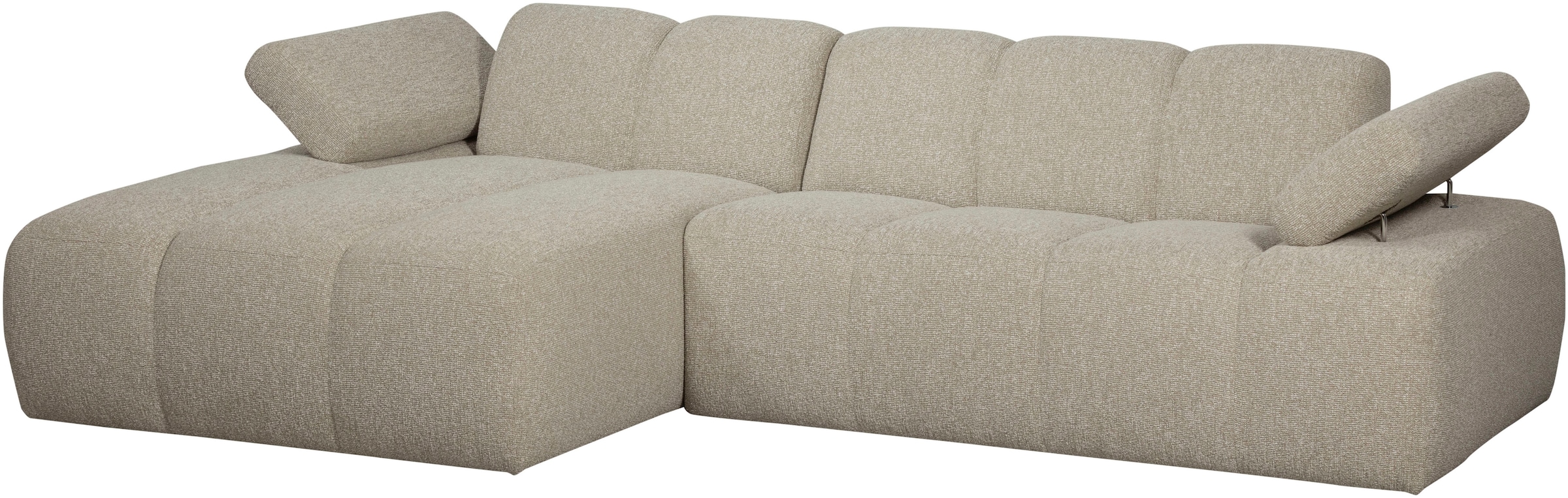 WOOOD Chaiselongue »Mojo Bouclé-Bezug mit verstellbarer Armlehne, H 74 x B 284 x T 160 cm« Tragkraft 360 kg, Maximale Verschleissfestigkeit, Pfleiglicht