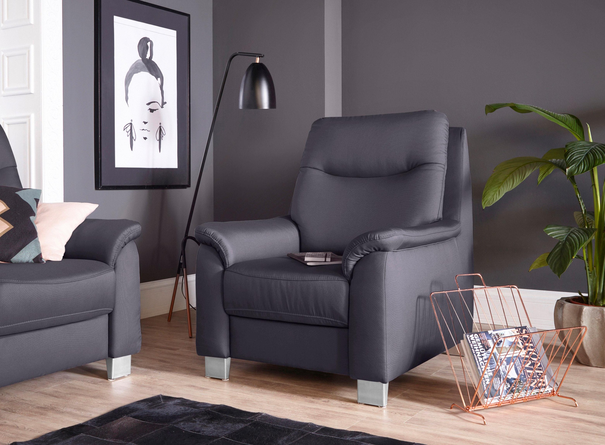 sit&more Fauteuil »Boccaccio« inklusive Federkern und Kopfteilverstellung,