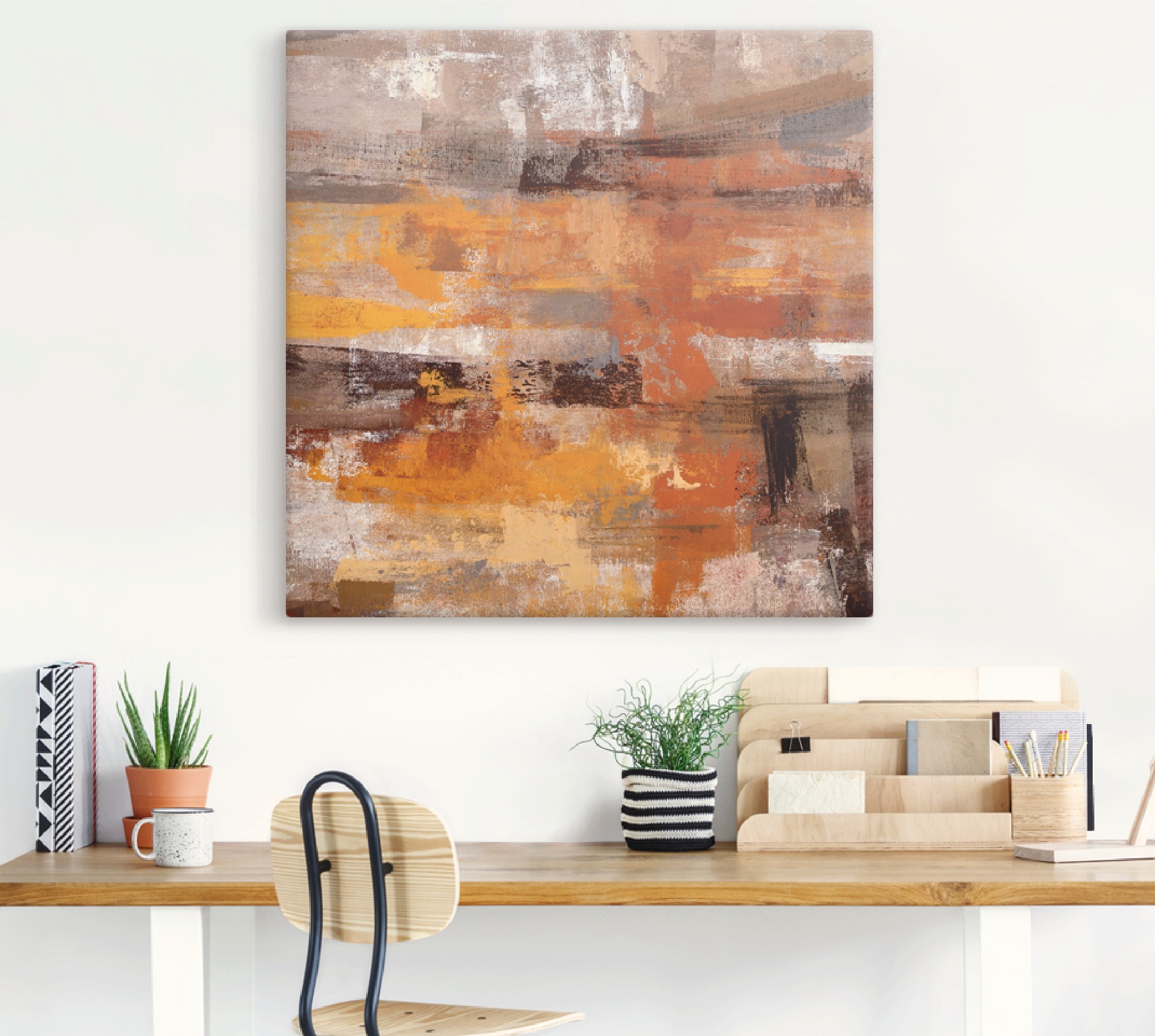 Artland Leinwandbild "Mojave-Strasse" Gegenstandslos 1 Stk. tlg. auf Holzrahmen gespannt