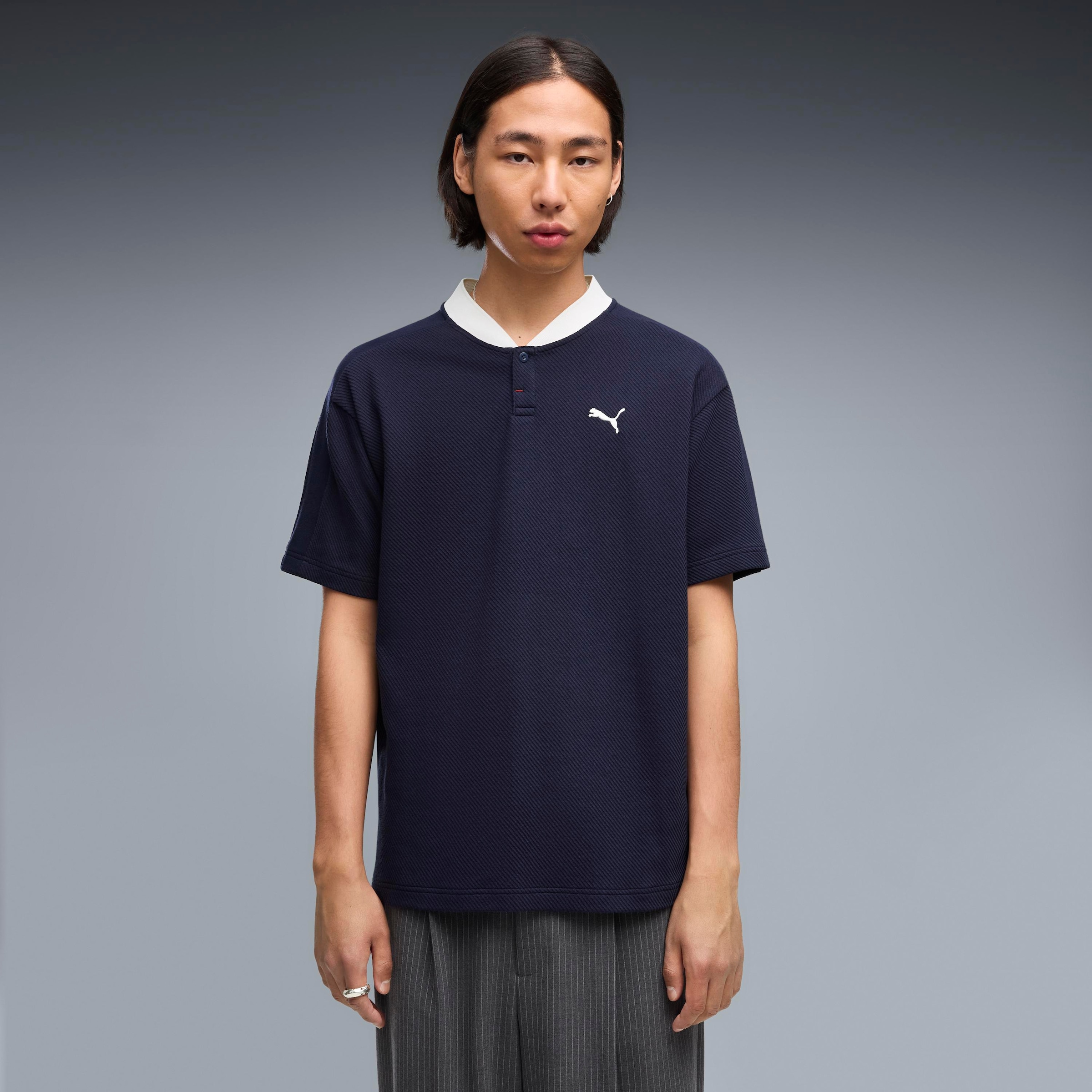 Image of PUMA T-Shirt "CLASS RELAXED MATERIAL POLO" mit sportlichem Design, unifarben, Kurzarm, aus Baumwollmischung