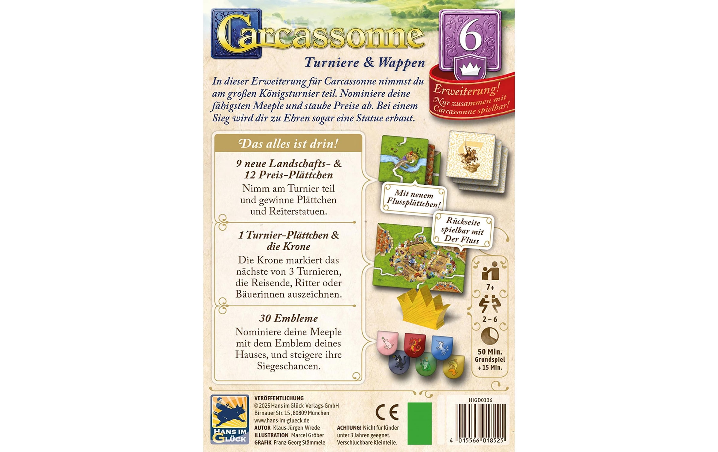 Hans im Glück Spiel »Carcassonne Turniere und Wappen (d)«