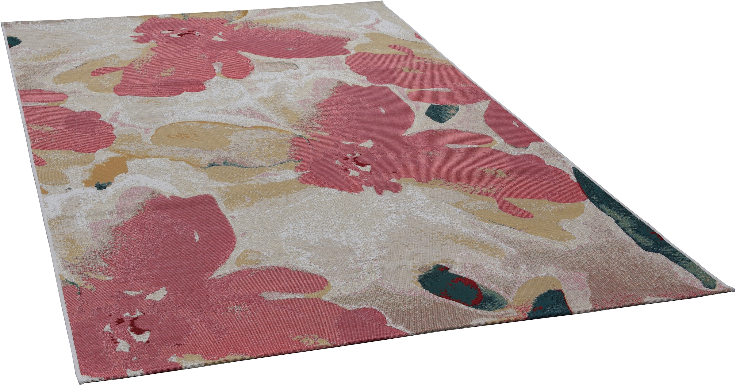 Image of TOM TAILOR HOME Teppich "Garden Blossom" rechteckig 3 mm Höhe Flachgewebe, modernes Blumen Design, In- und Outdoor geeignet