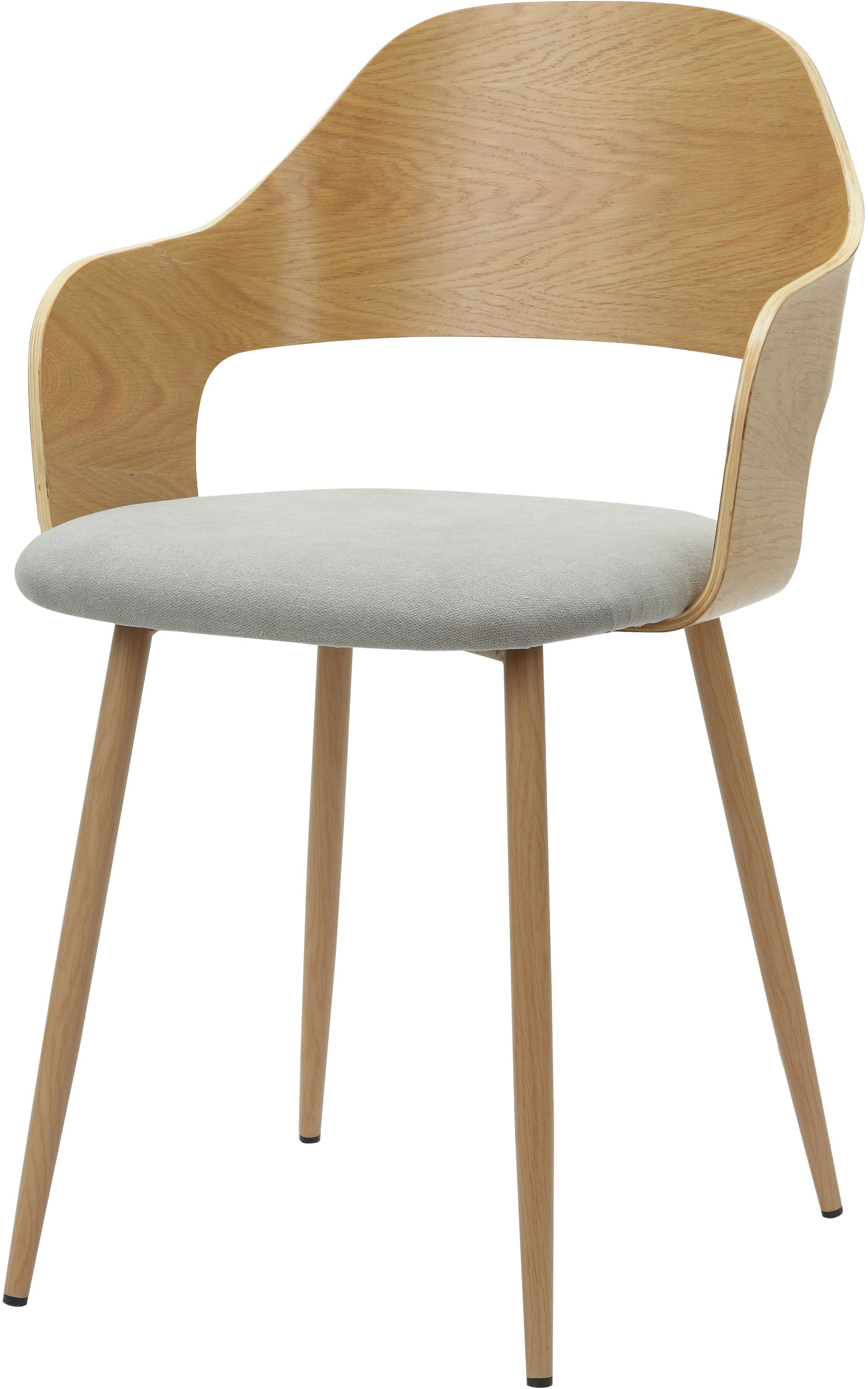 Home affaire Esszimmerstuhl »Belleville« (Set) 2 Stk.Rückenlehne in Eichenfurnier, Beine aus Metall