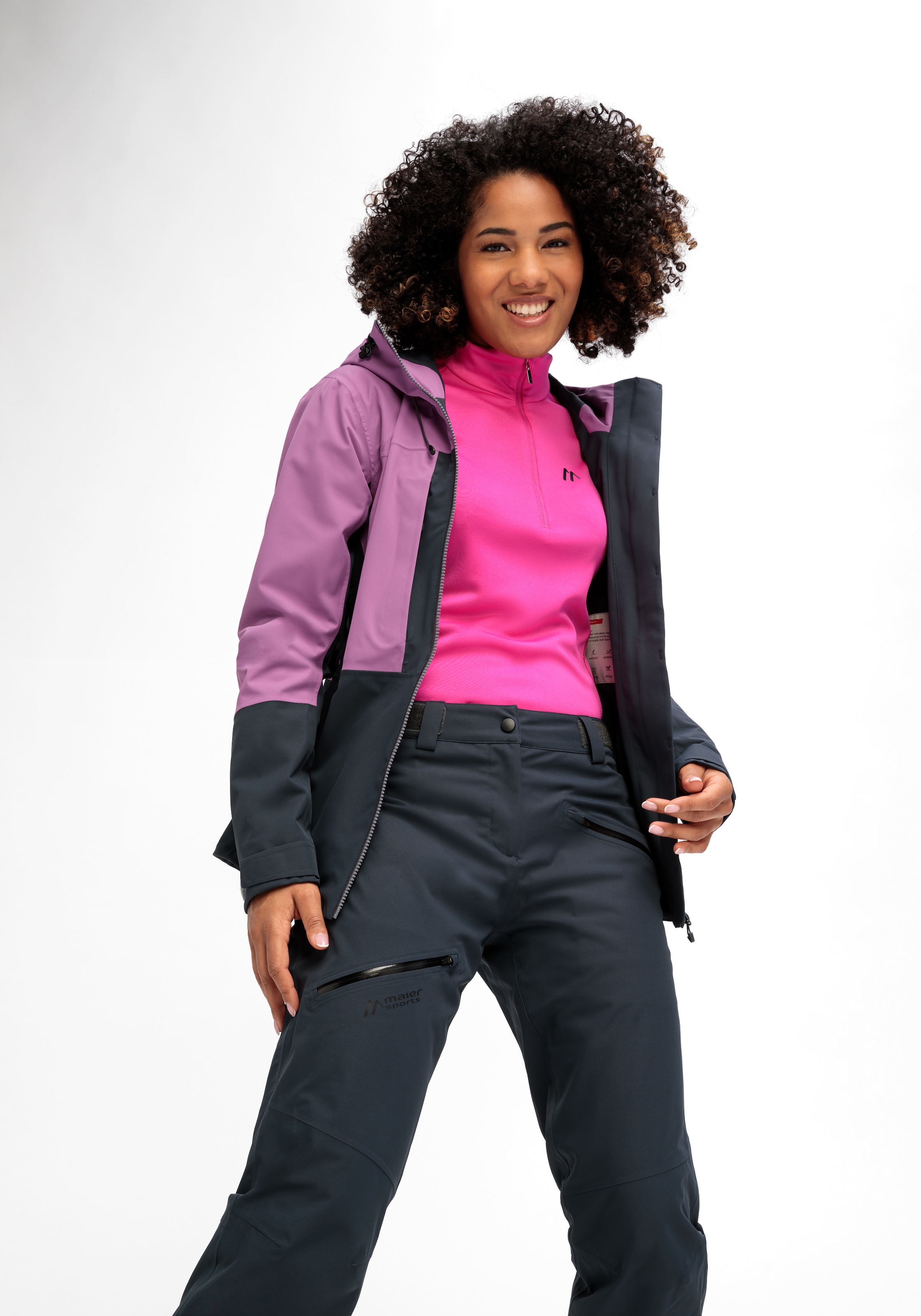 Maier Sports Funktionsjacke »Lindon W«, Damen Outdoorjacke, wasserdicht, RV-Taschen, Kapuze