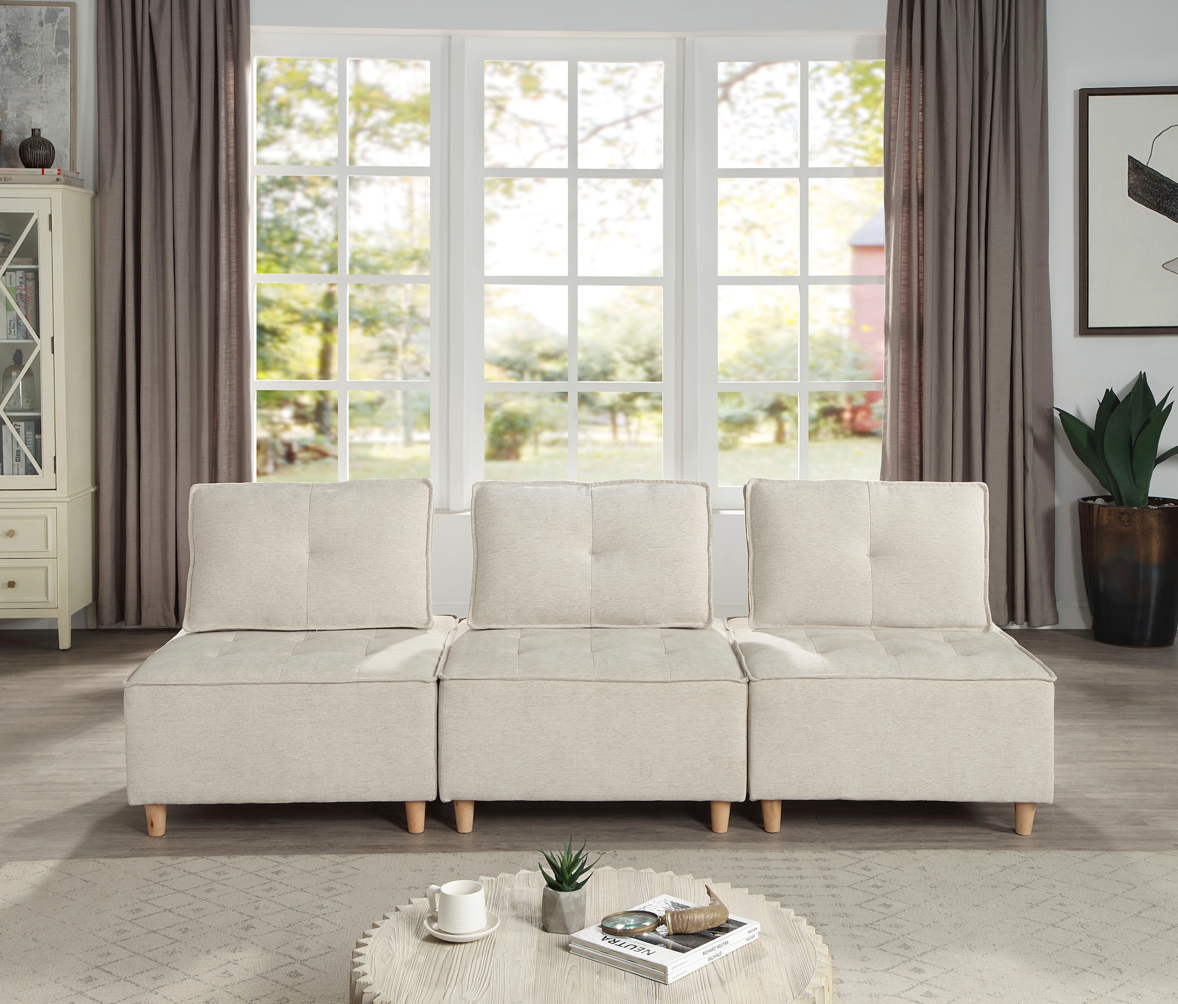 RAUM.ID Sessel »Flexid«, (1 St.), modular erweiterbar zum Sofa, inkl. Rückenkissen, Chenille-Bezug