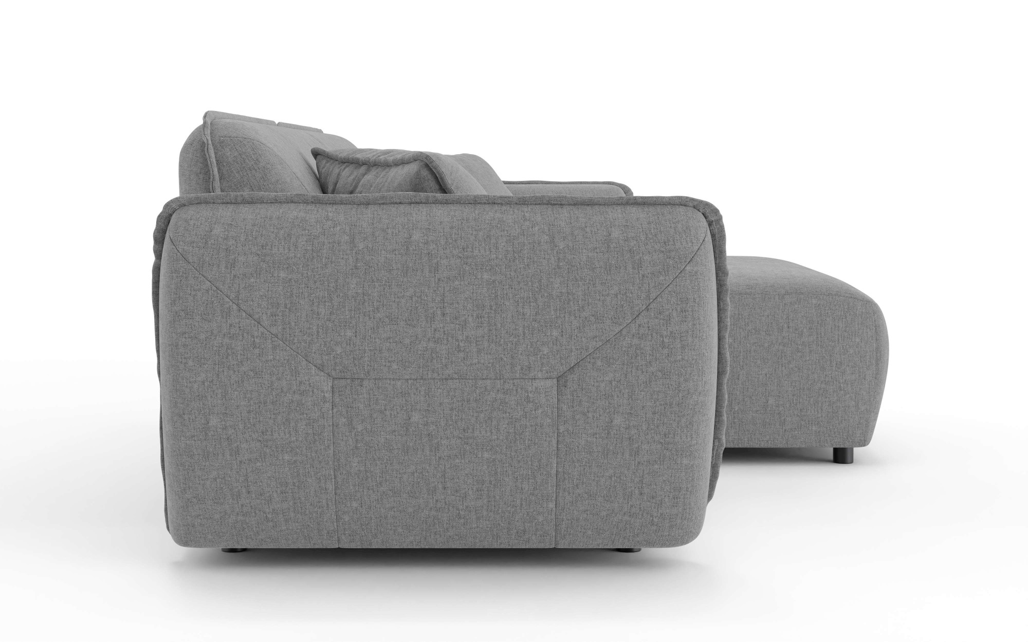 Home affaire Ecksofa »MIRELDA L-Form mit Steppungen, Recamiere rechts/links, Breite 253 cm« Sitztiefe 62 cm, elegant und bequem, 2 Zierkissen, belastbar bis 480kg