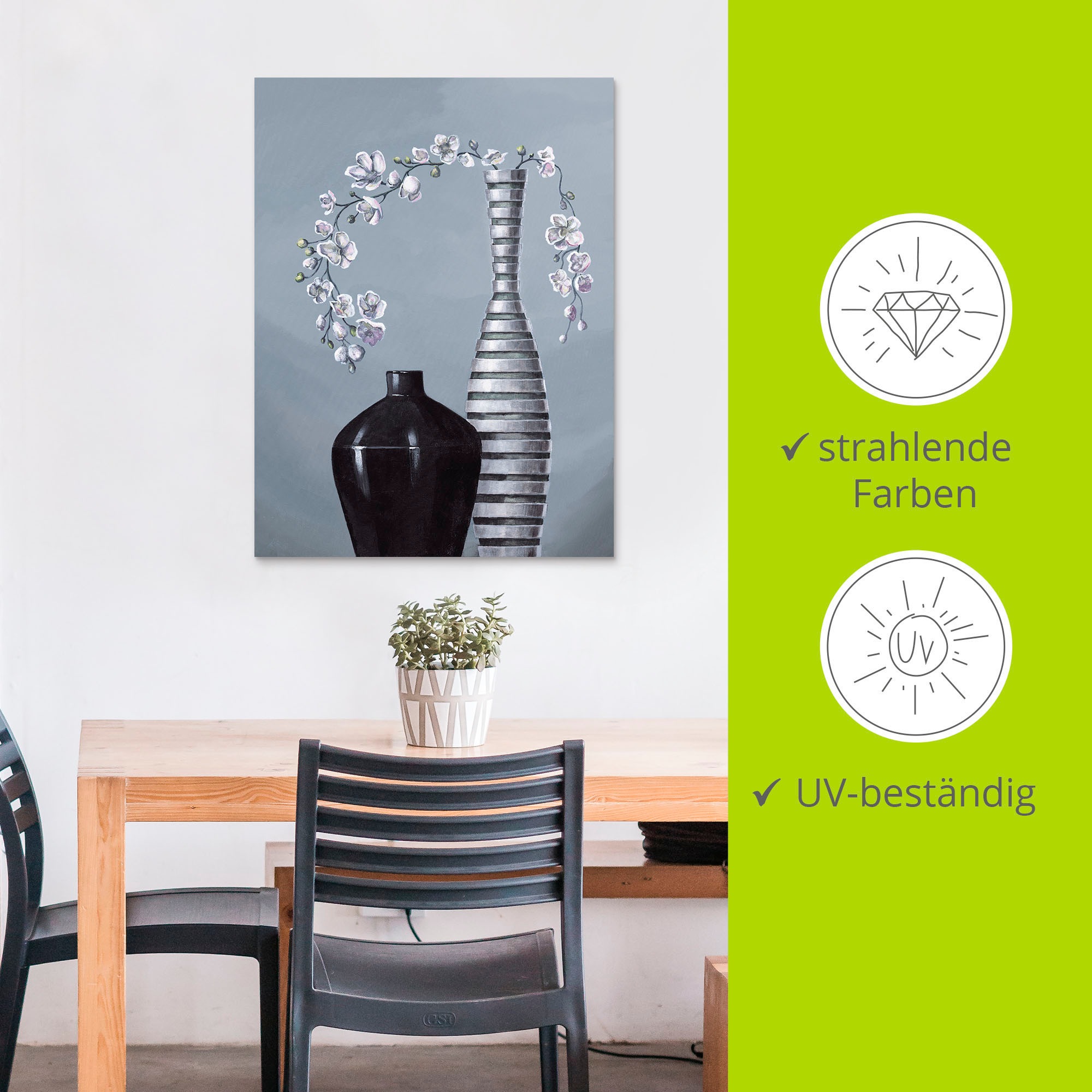 Artland Wandbild »Metallische Vasen« Vasen & Töpfe 1 Stk. tlg. als Alubild, Outdoorbild, Leinwandbild, Poster, Wandaufkleber