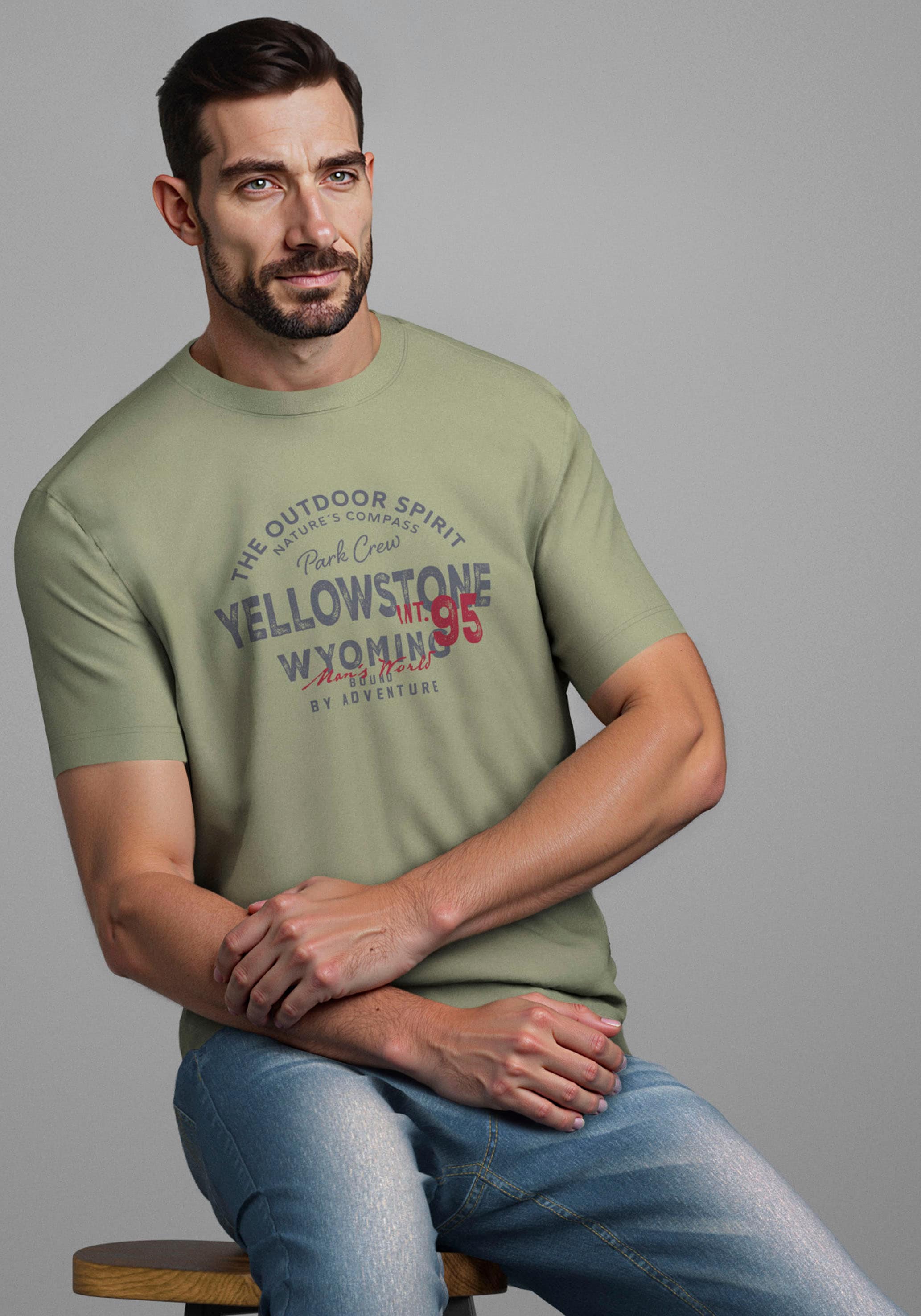 Man's World Rundhalsshirt »Neue Kollektion!« mit Print