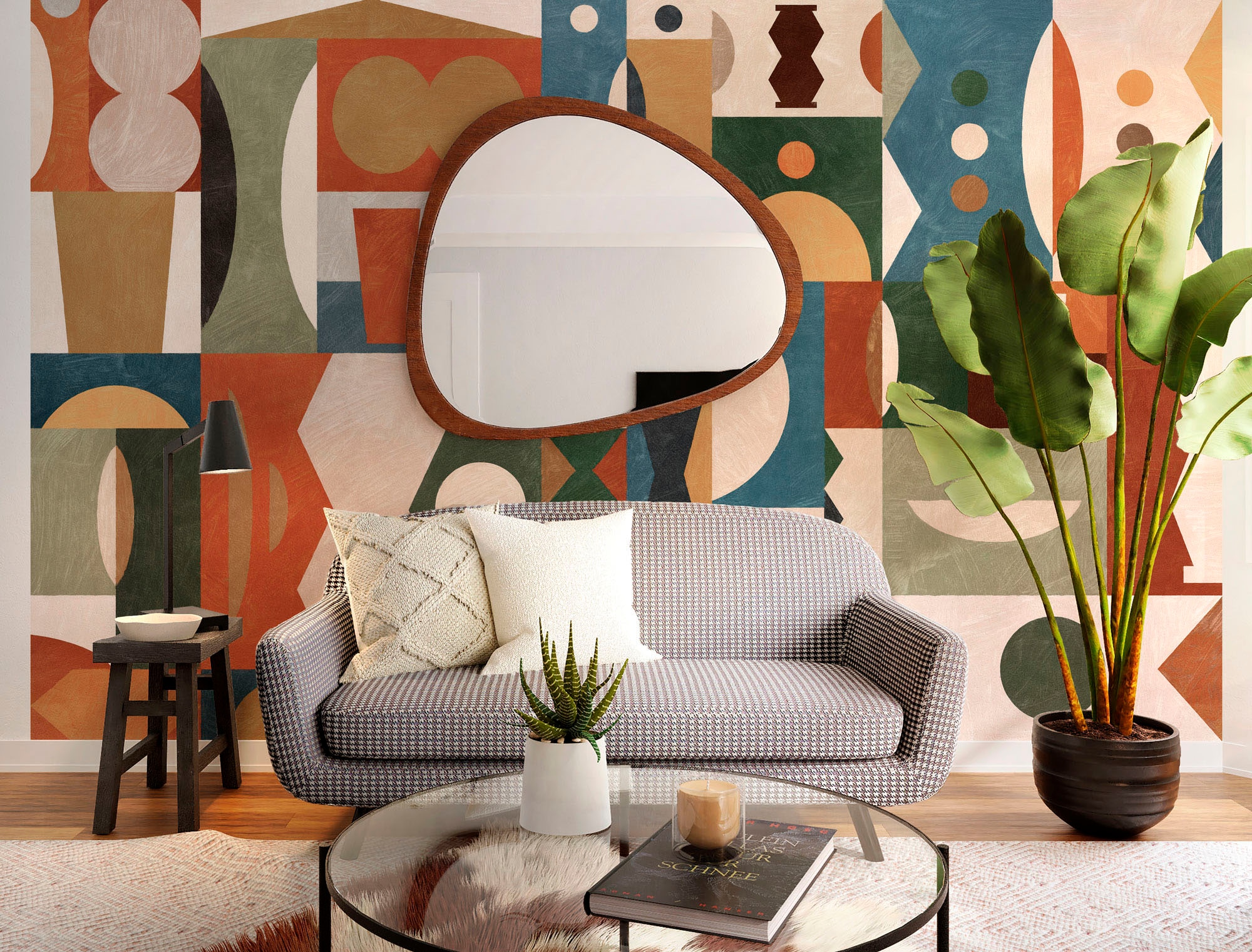 Komar Fototapete »Digitaldruck Vlies - Tribal Tiles - Grösse 400 x 250 cm«, bedruckt, Wohnzimmer, Schlafzimmer