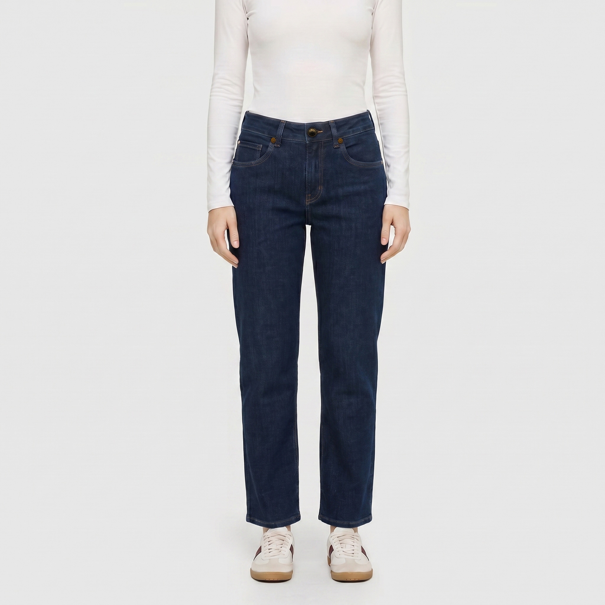 Image of MAC Straight-Jeans "GINA straight" Mittlere Leibhöhe mit bequemer Taille