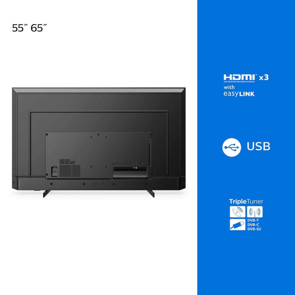 Philips LED-Fernseher »65PUS7506/12«, 164 cm/65 Zoll, 4K Ultra HD, Smart-TV, HDR10+ kompatibel, 60 Hz, Dolby Vision & Atmos, Smart TV, Triple Tuner