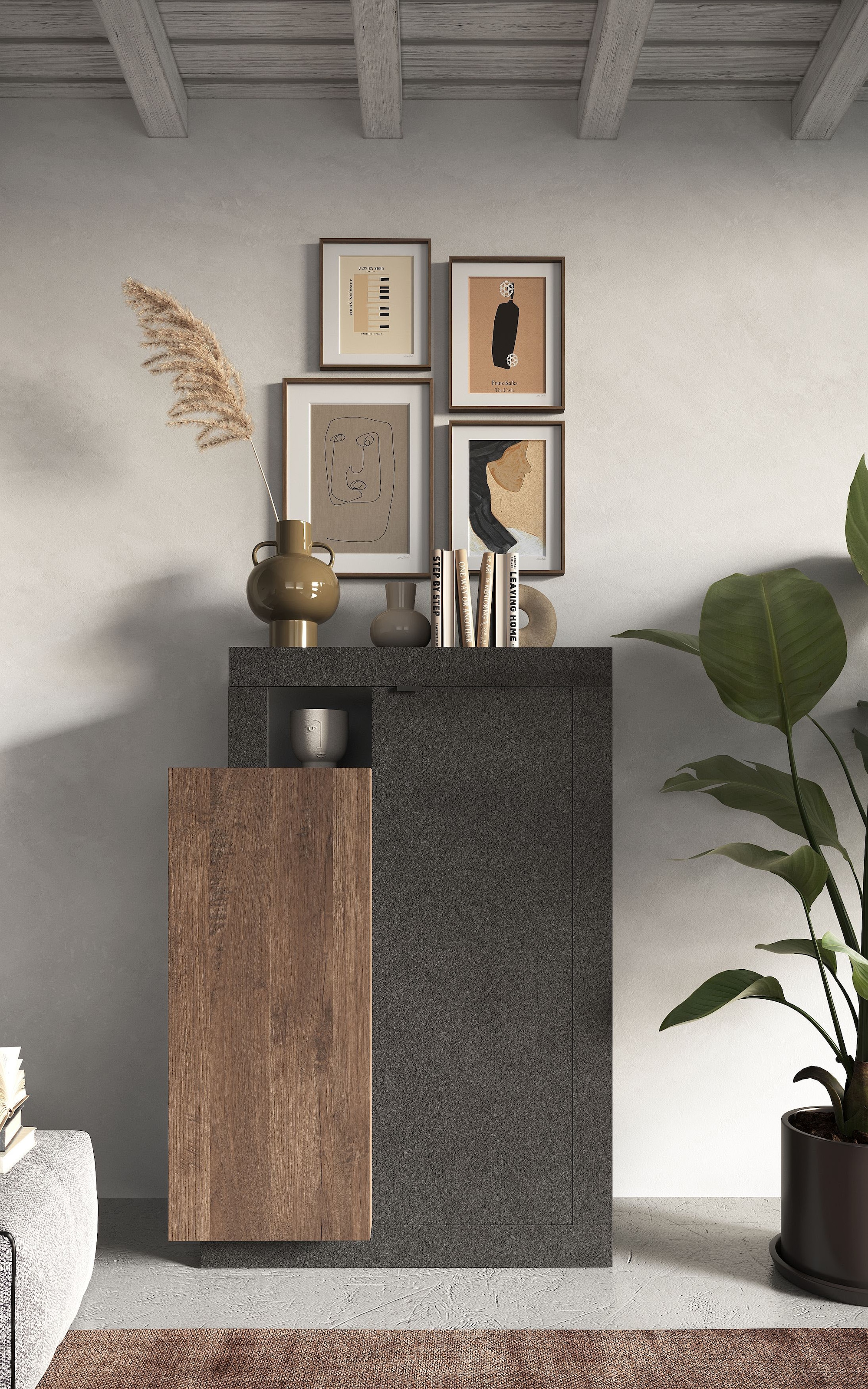 Image of Home affaire Highboard "Freedom" Breite 87 cm mit 2 Türen, Höhe 142 cm (in verschiedenen Farben)