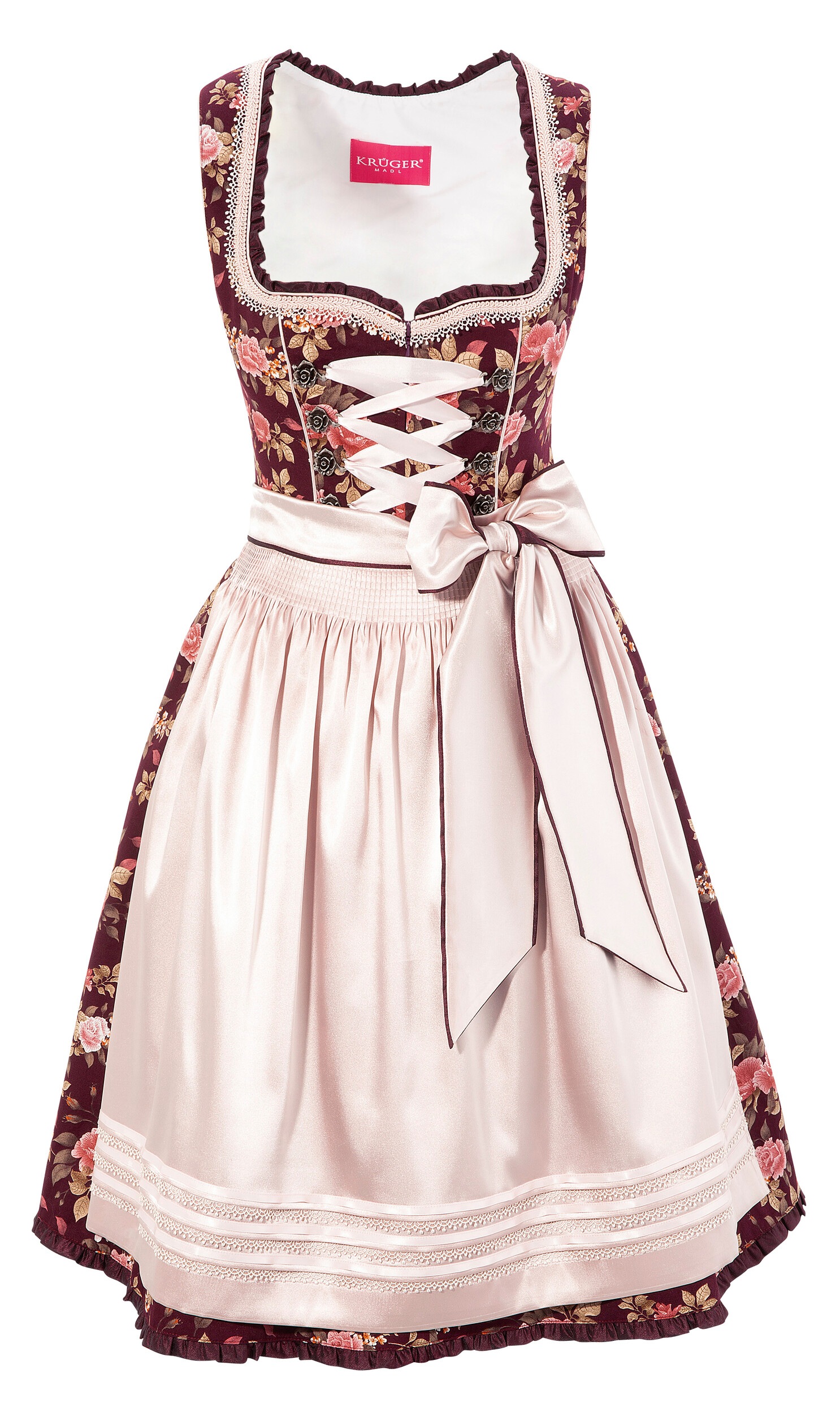 Image of Krüger Madl Dirndl, (2 tlg.), Damen, kurz mit Satinbandschnürung bei Ackermann Versand Schweiz