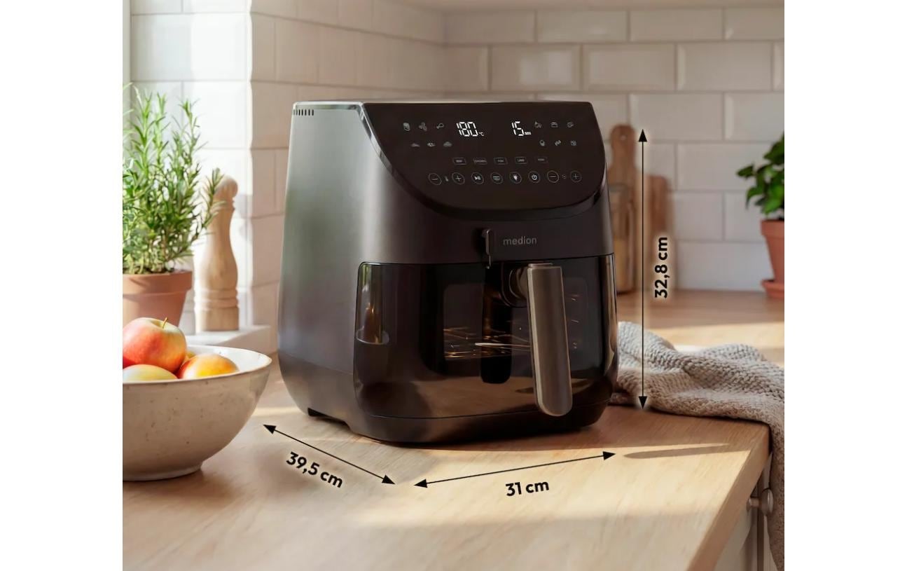 Medion® Heissluftfritteuse »MD13060« 1700 W Temperaturfühler, DC-Motor, leiser Betrieb, PFAS-freie SP