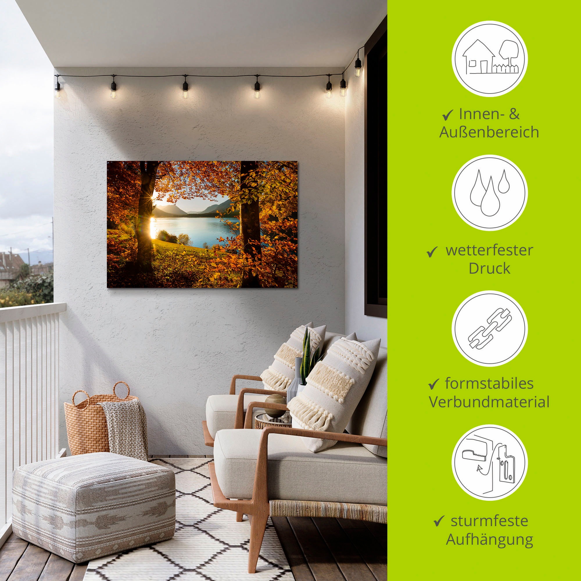 Artland Wandbild »Herbst am Sylvensteinsee« Gewässer 1 Stk. tlg. als Alubild, Leinwandbild in verschied. Grössen