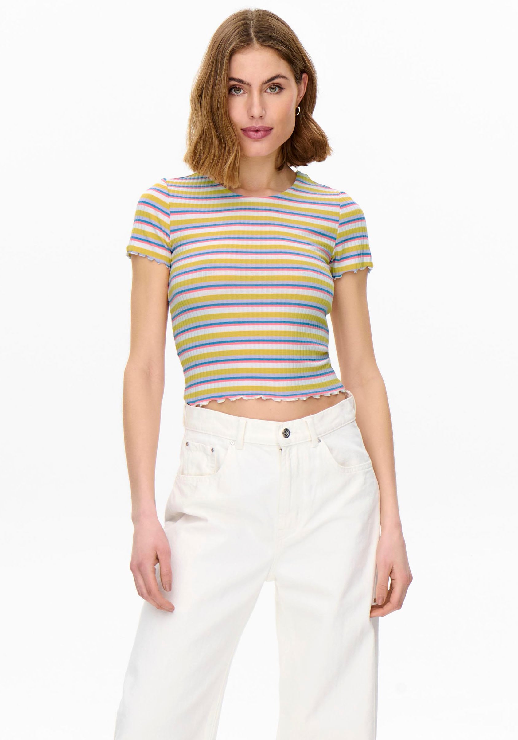 Image of Only Rundhalsshirt »ONLEMMA STRIPE S/S TOP« bei Ackermann Versand Schweiz