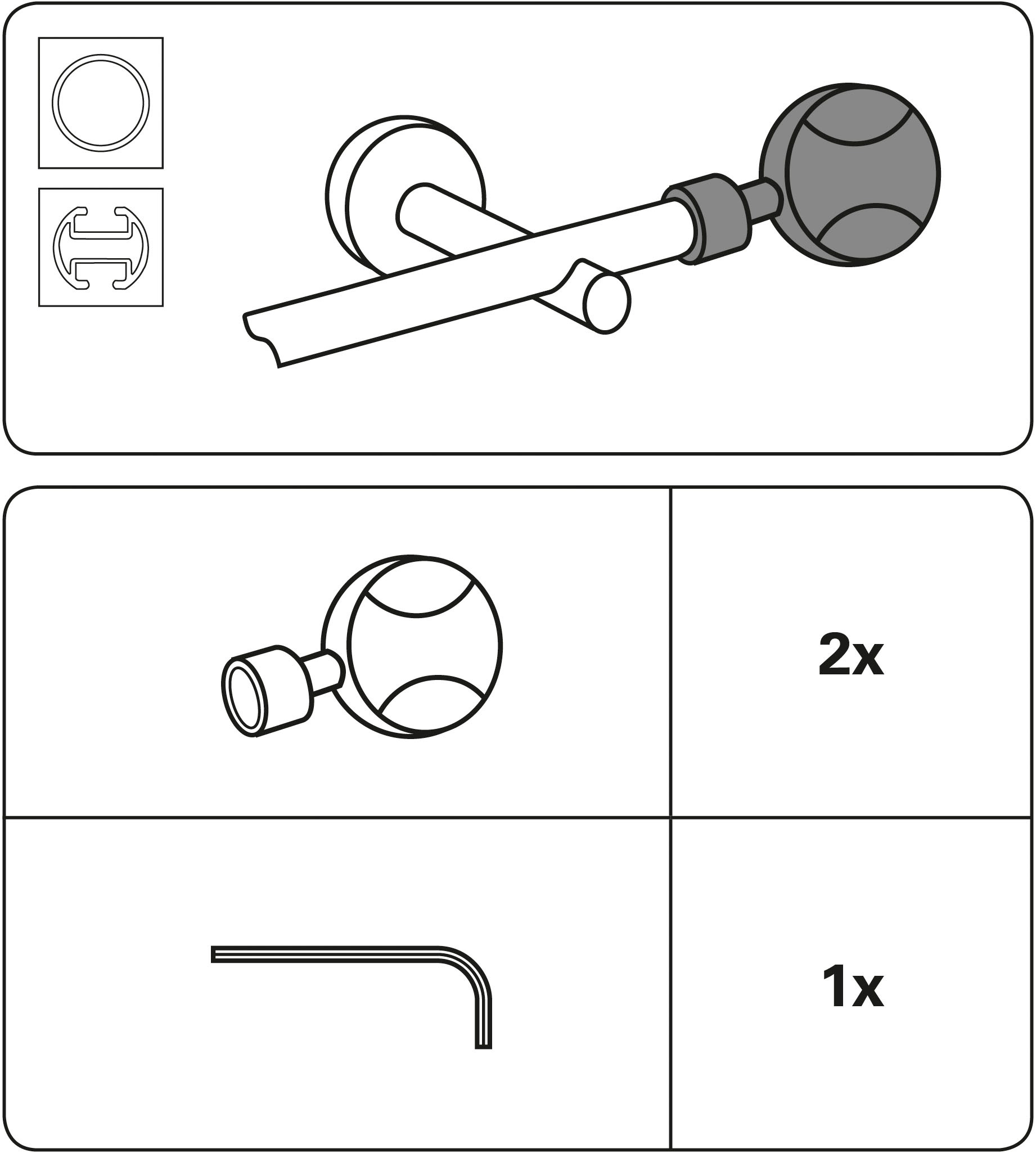 GARDINIA Gardinenstangen-Endstück »Disc« Serie Gardinenstange Kira