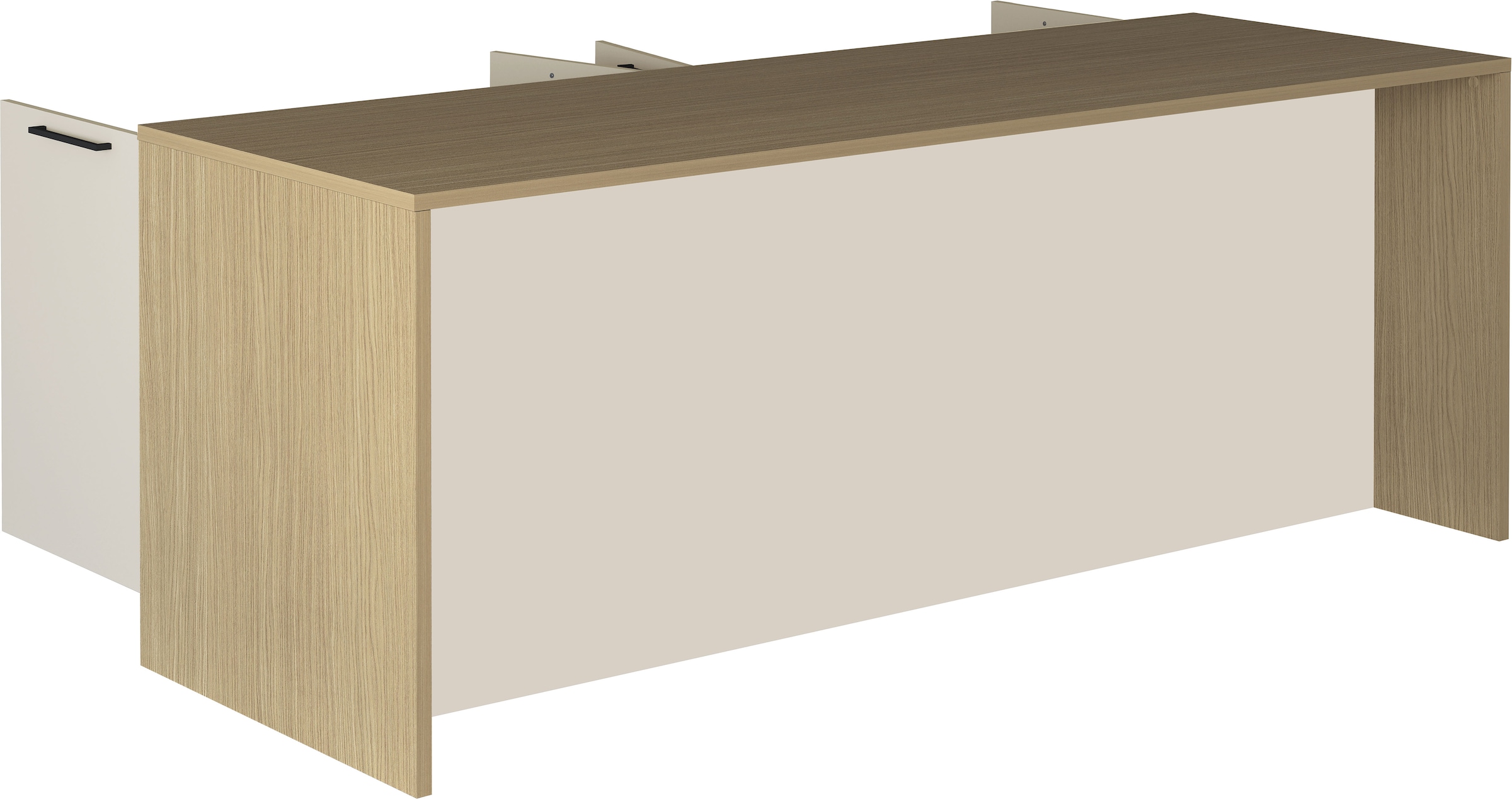 KOCHSTATION Ilot de cuisine »KS-Luna« largeur 225 cm, 4 portes, 8 compartiments intérieurs, 4 places assises, portes amorties