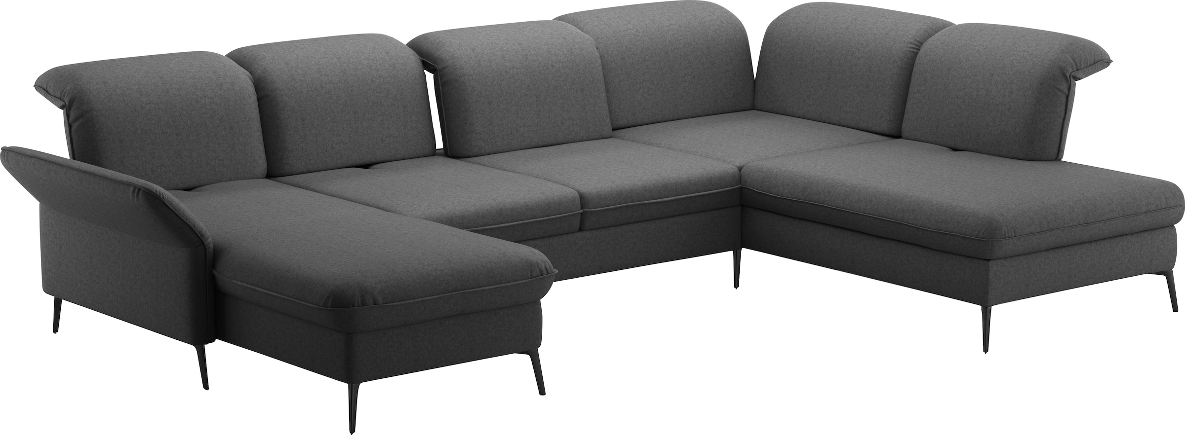 sit&more Wohnlandschaft »Emely, inkl. Sitztiefenverstellung«, wahlweise mit Bettfunktion,Bettkasten,Kopf- & Armteilverstellung