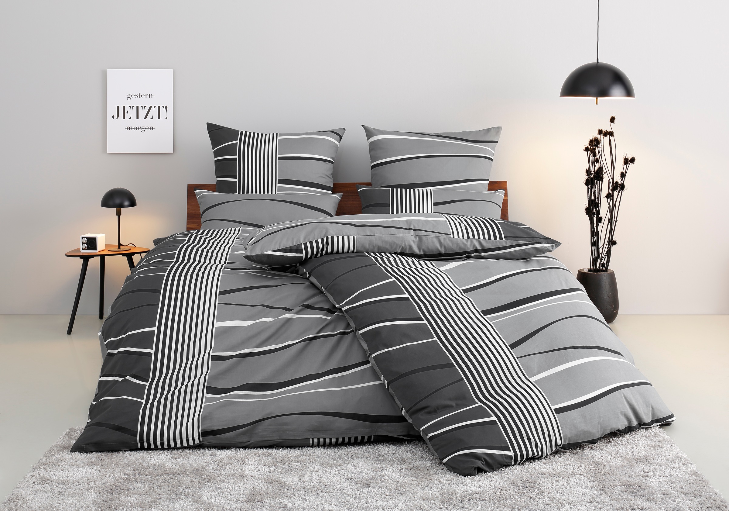 Image of GOODproduct Bettwäsche "Renu in Gr. 135x200 oder 155x220 cm" 2 Stk. Bettwäsche aus Baumwolle, grafische Bettwäsche mit Wellen-Design