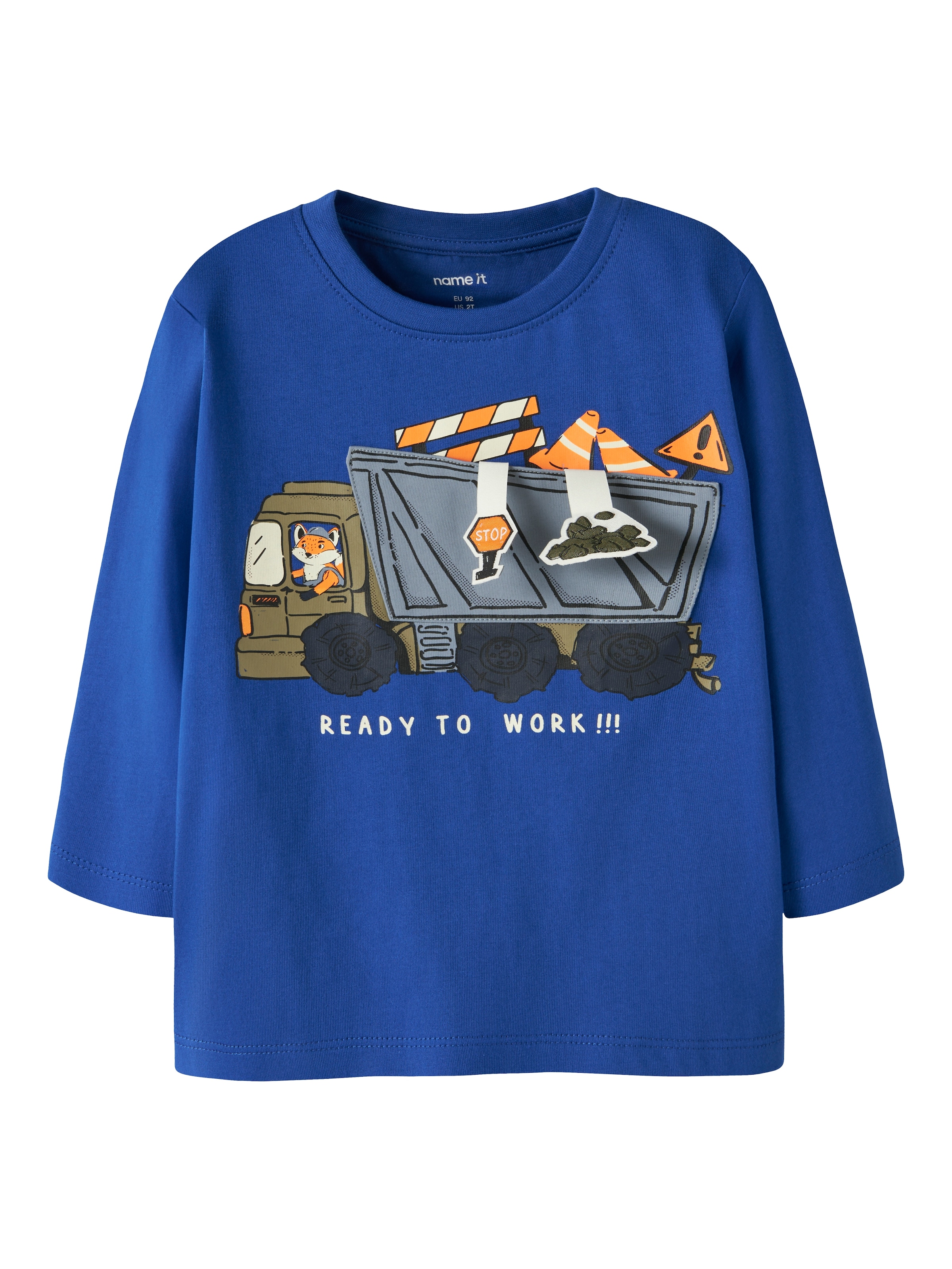 Image of Name It Langarmshirt "NMMNORMANA LS TOP BOX" Baumwolle, regular fit