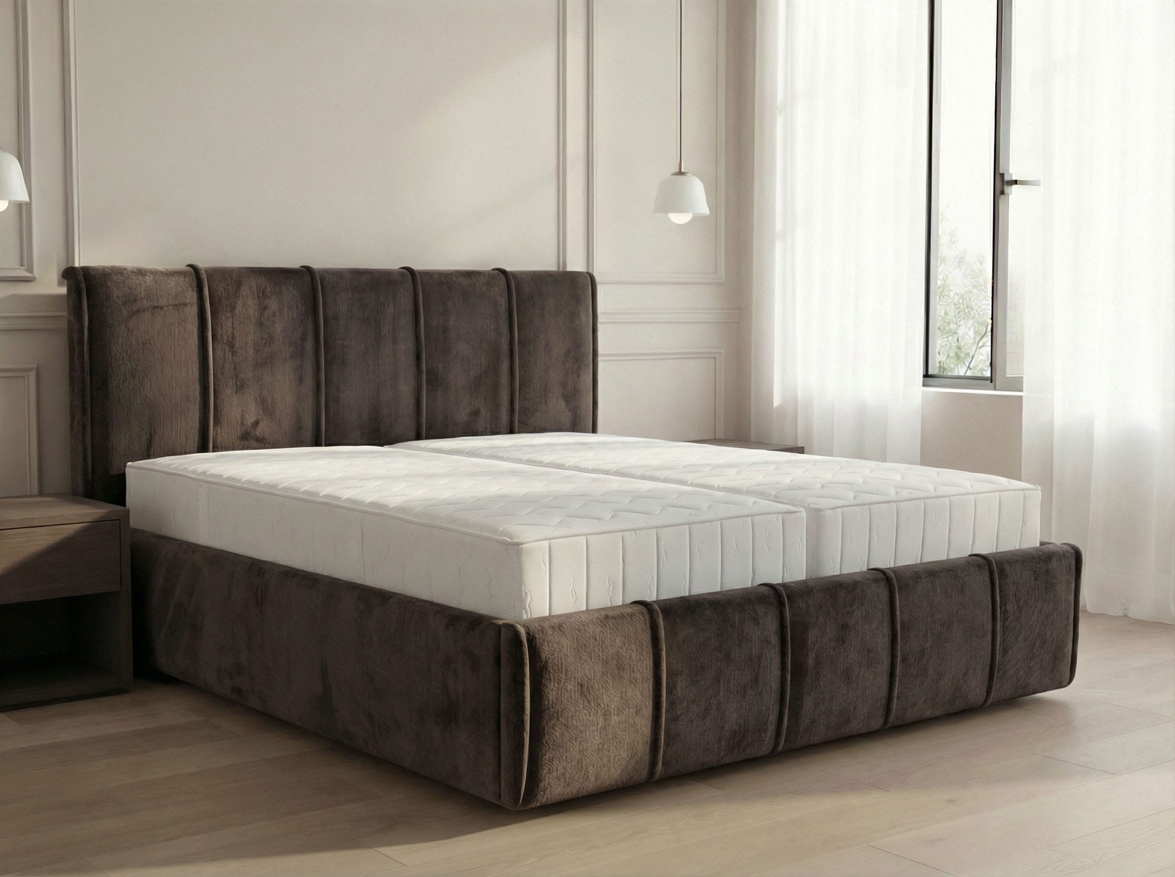 GOODproduct Polsterbett »EVELLINA in der Grösse 180x200 cm, mit Fellimitat bezogen« wahlweise mit Lattenrost und King-Matratze (28cm)