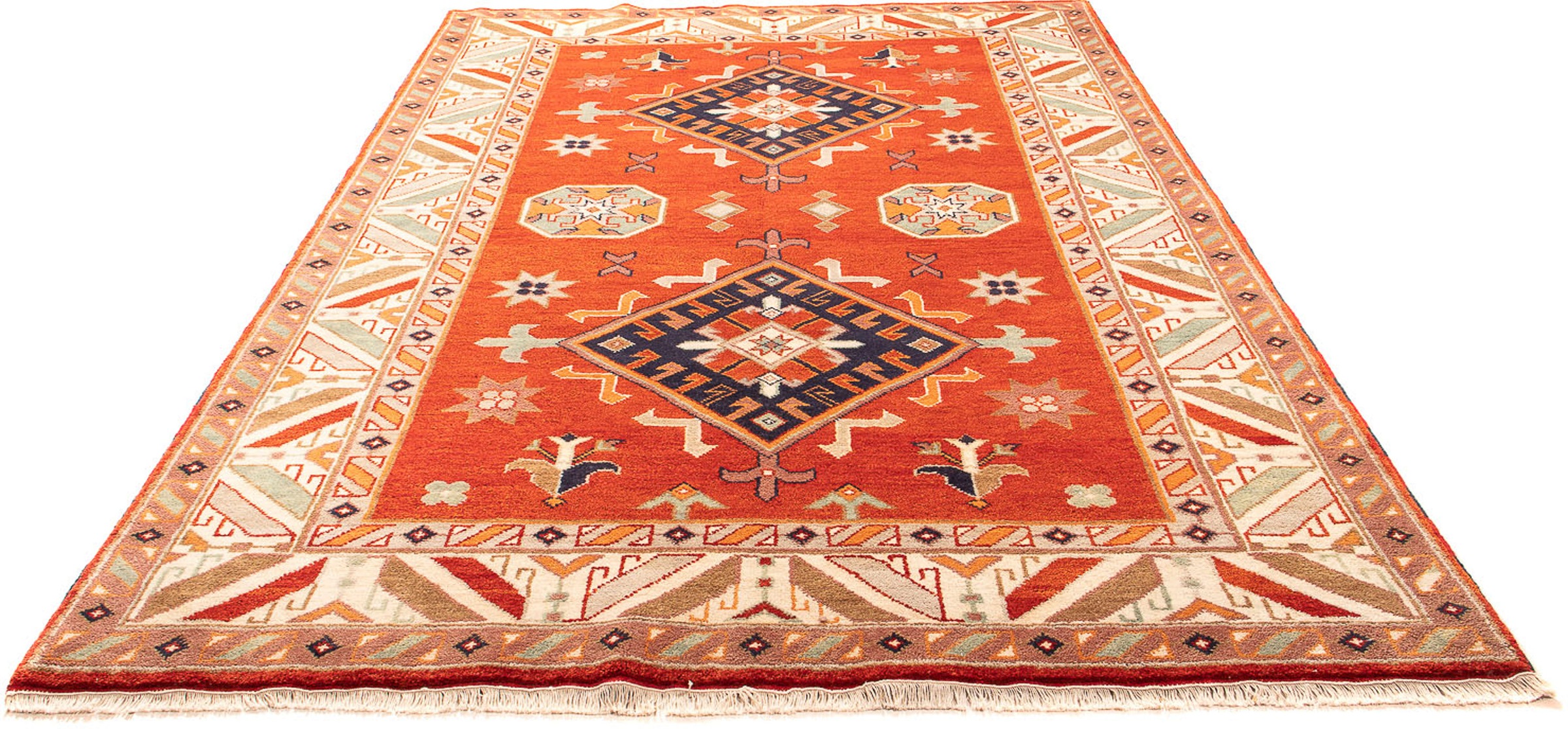 Image of morgenland Orientteppich »Ziegler - Kazak - 300 x 202 cm - hellrot«, rechteckig, 6 mm Höhe, Wohnzimmer, Handgeknüpft, Einzelstück mit Zertifikat bei Ackermann Versand Schweiz