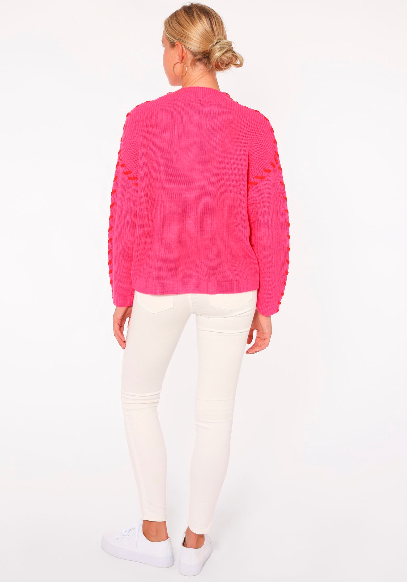 Zwillingsherz Strickpullover »"Stitching"«, mit kontrastfarbigen Nähten und Herz, mit Wollanteil
