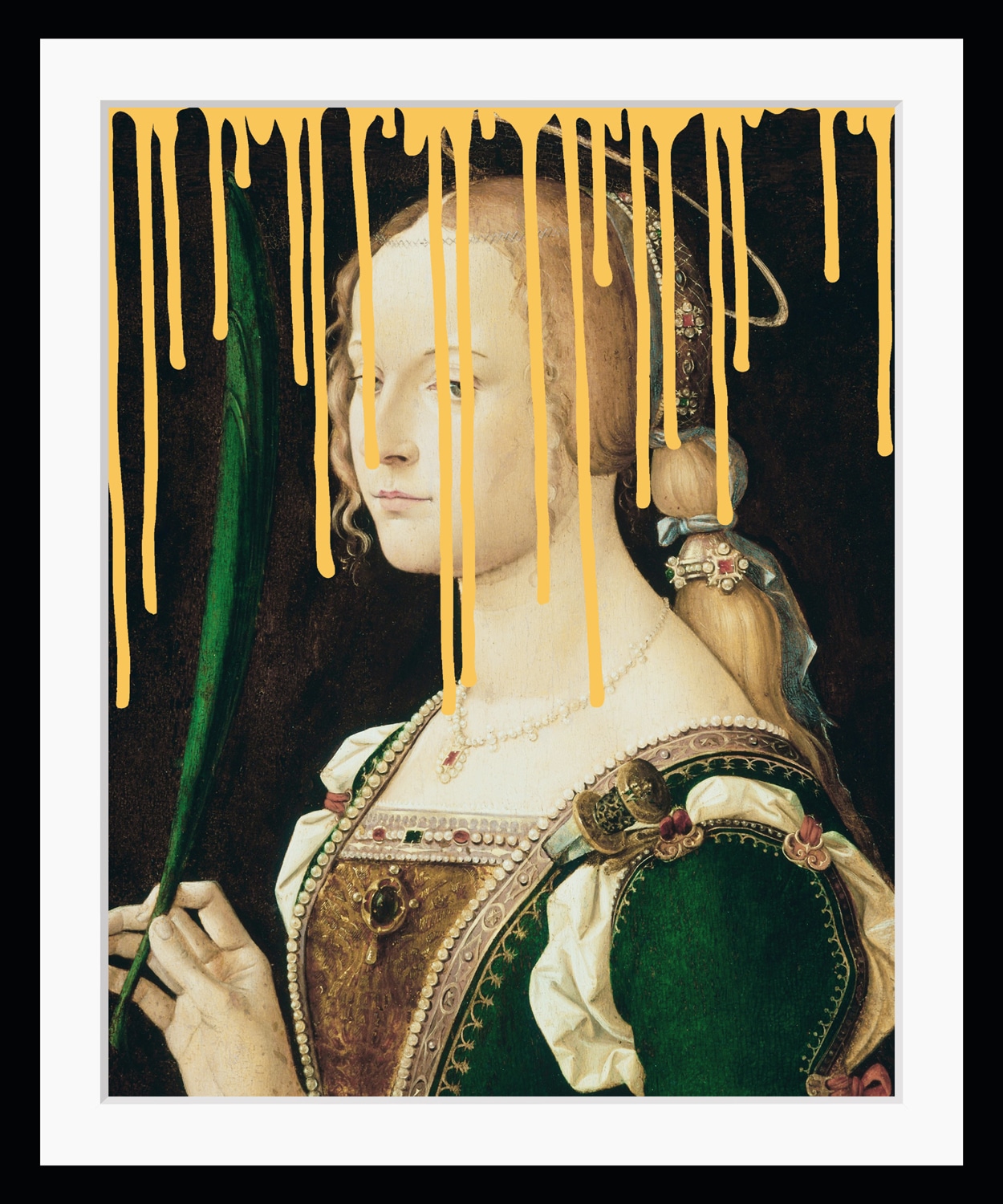 Image of queence Bild "Emely mit Farbklecks" Bilder von Frauen Frau Gemälde Historische Persönlichkeiten Kunst HD Premium Poster-Druck inkl. Holzrahmen