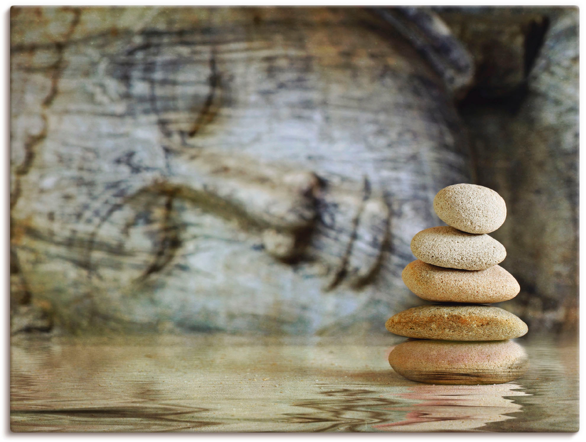 Image of Artland Leinwandbild "Wassertempel" Zen 1 Stk. tlg. auf Holzrahmen gespannt