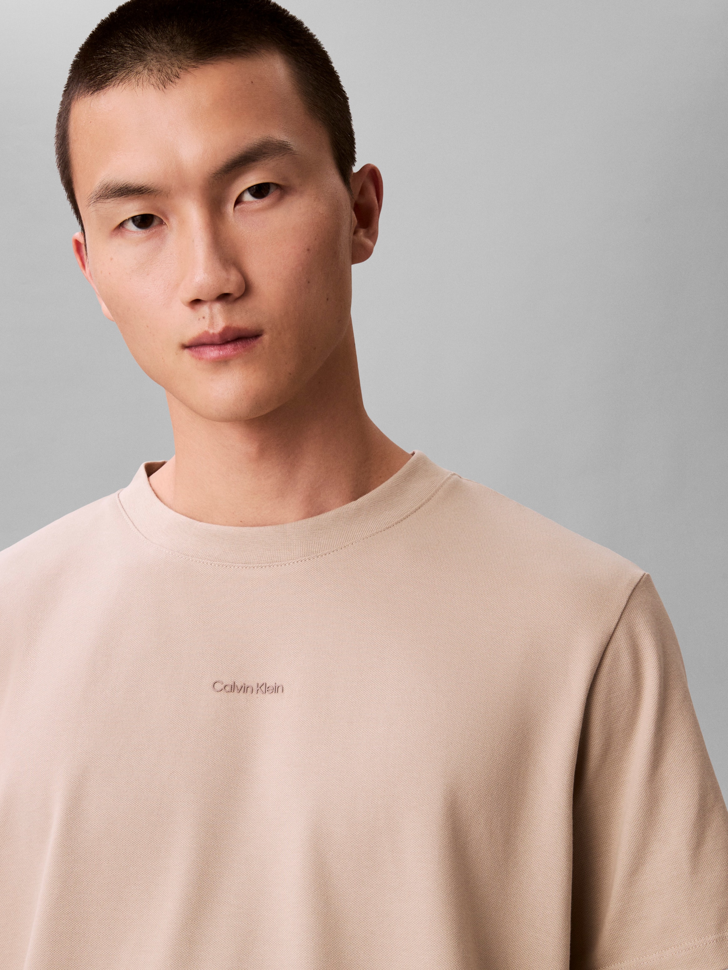 Calvin Klein T-Shirt »SS STRETCH PIQUE NANO EASY TEE« Mit Rundhalsausschnitt