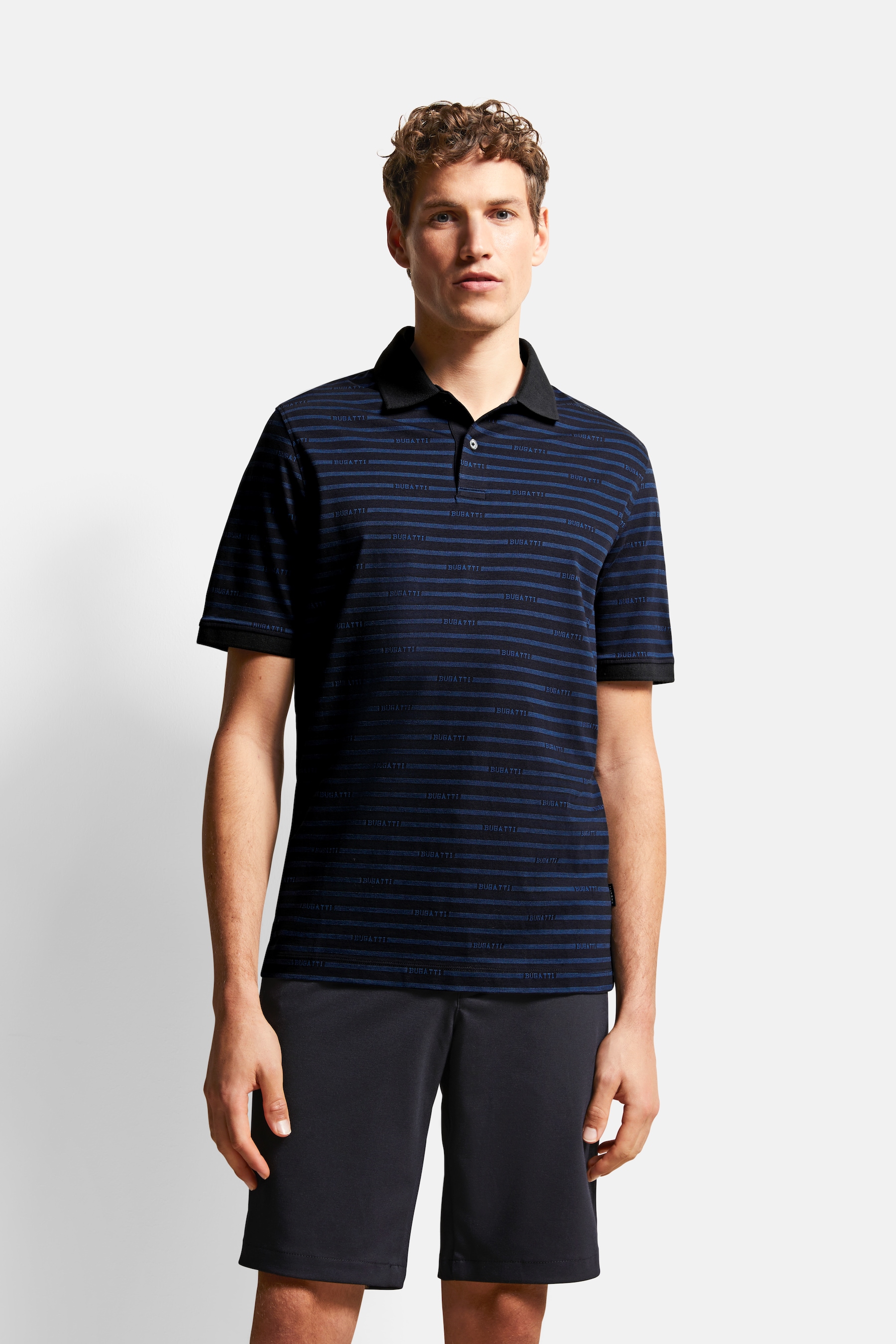 Image of bugatti Poloshirt mit Logo-Schriftzug