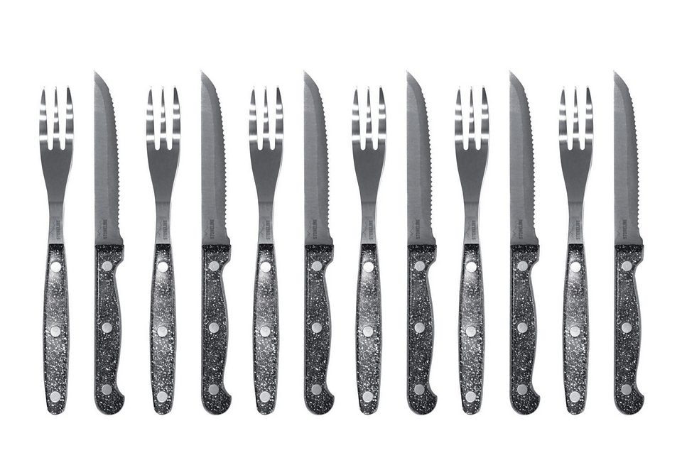 STONELINE Steakbesteck, (Set, 12 tlg.), mit echten Steinpartikeln