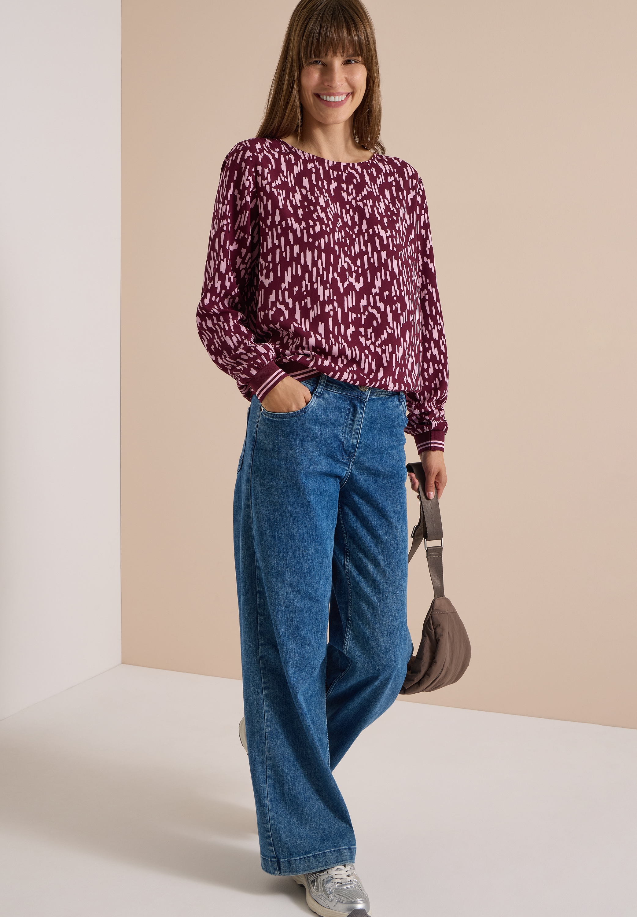 Cecil Shirtbluse mit Rundhals und Allover-Print