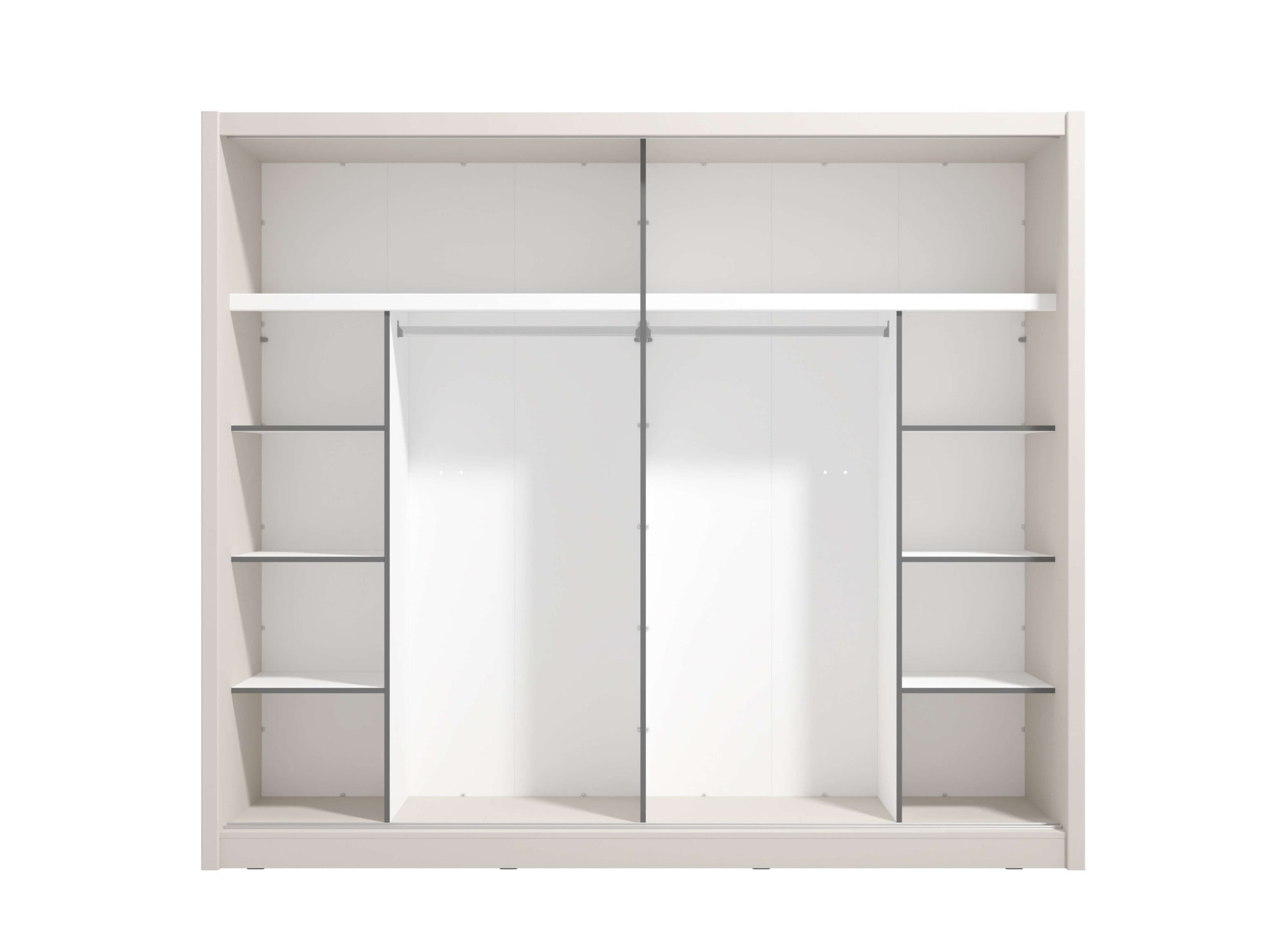 INOSIGN Schwebetürenschrank »Albi, Schlafzimmerschrank, Wäscheschrank in cashmere oder weiss«, Kleiderschrank mit Spiegel MIT Innenausstattung,FSC®-zertifiziert