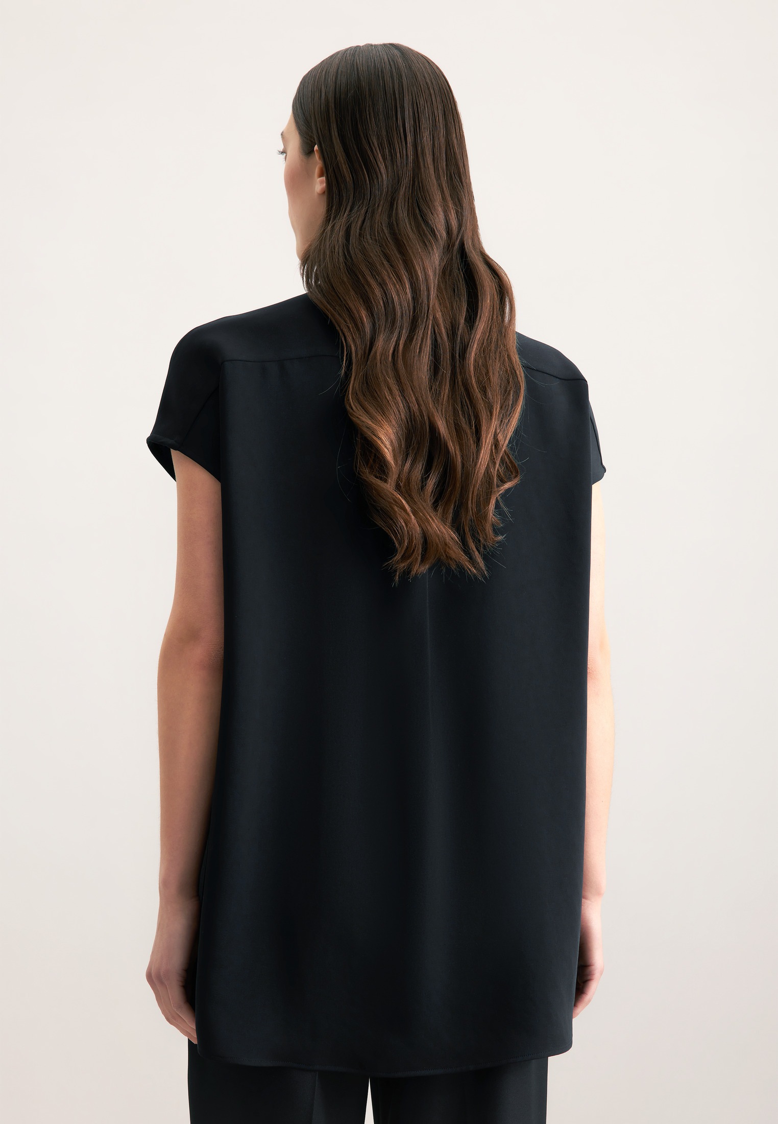 seidensticker Blouse classique »Schwarze Rose«, Kurzarm Kragen Uni
