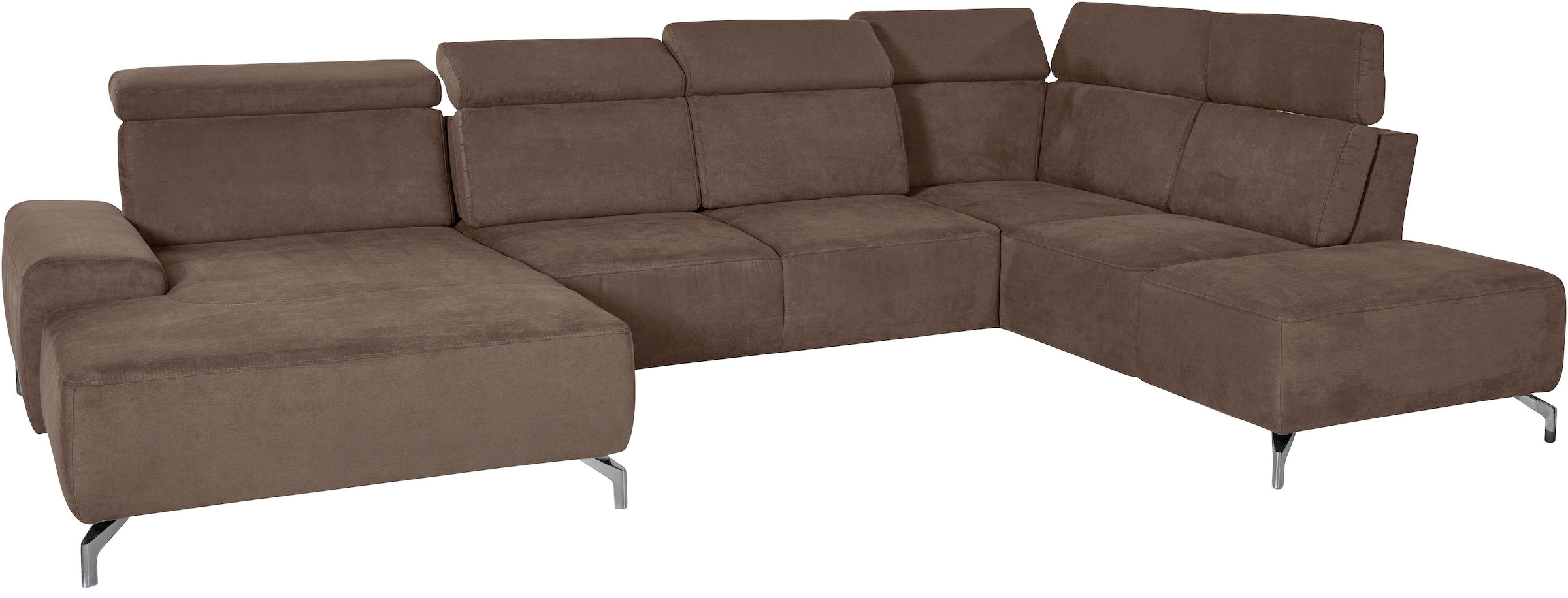 sit&more Wohnlandschaft »Gizeh U-Form«, 12 cm Fusshöhe, inklusive Sitztiefenverstellung und Kopfteilverstellung