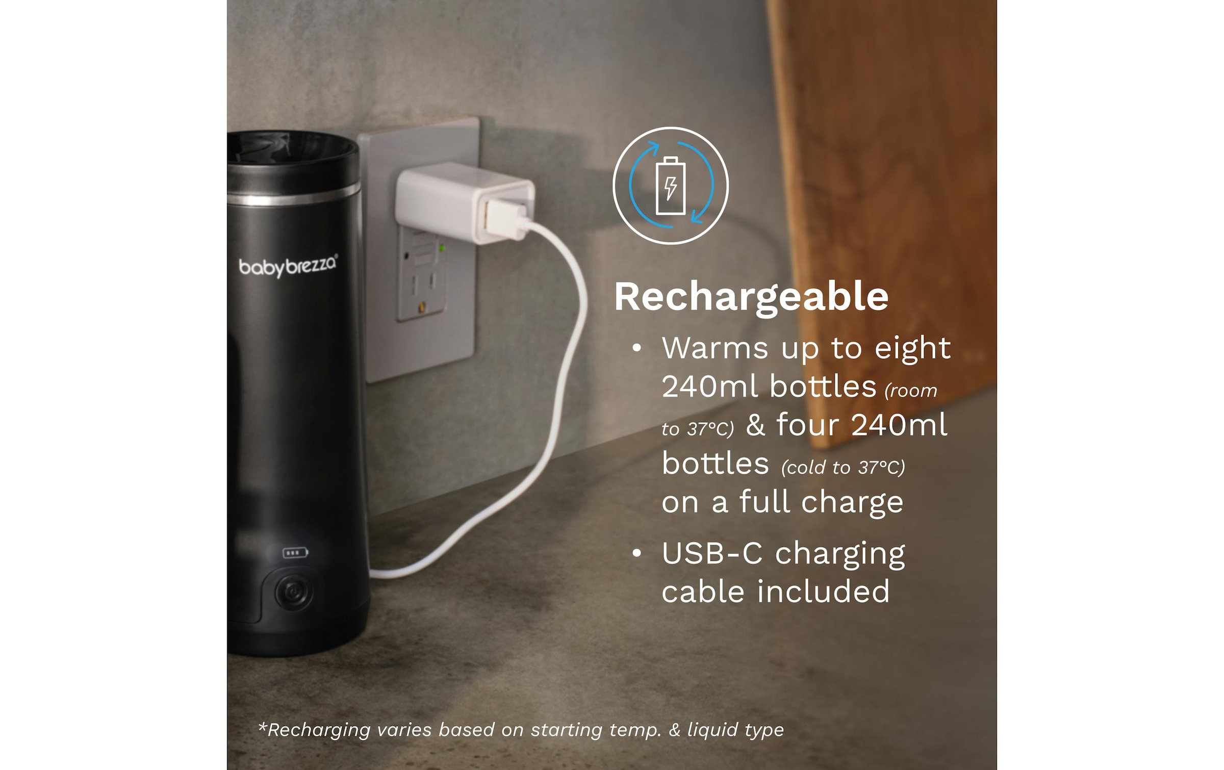   Babyflaschenwärmer »Baby Brezza Superfast Portable Bottle Warmer« Ein USB-A-Ladekabel ist im Lieferumfang enthalten.,  Tragbarer Flaschenwärmer für Muttermilch oder Milchnahrung