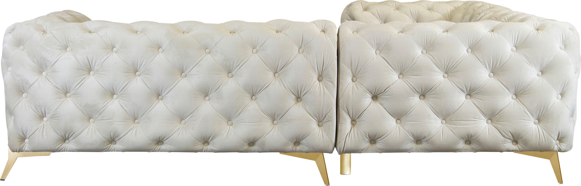 Home affaire Chesterfield-Sofa »Amaury L-Form« moderne Chersterfield-Optik, Breite 262 cm, Fussfarbe wählbar
