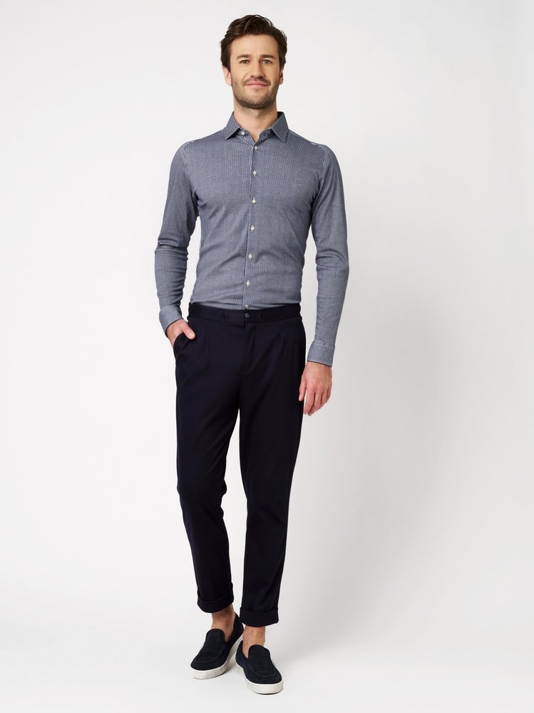 DESOTO Langarmhemd »Casual Kent 1/1« Jerseyhemd, Kentkragen, Slim Fit