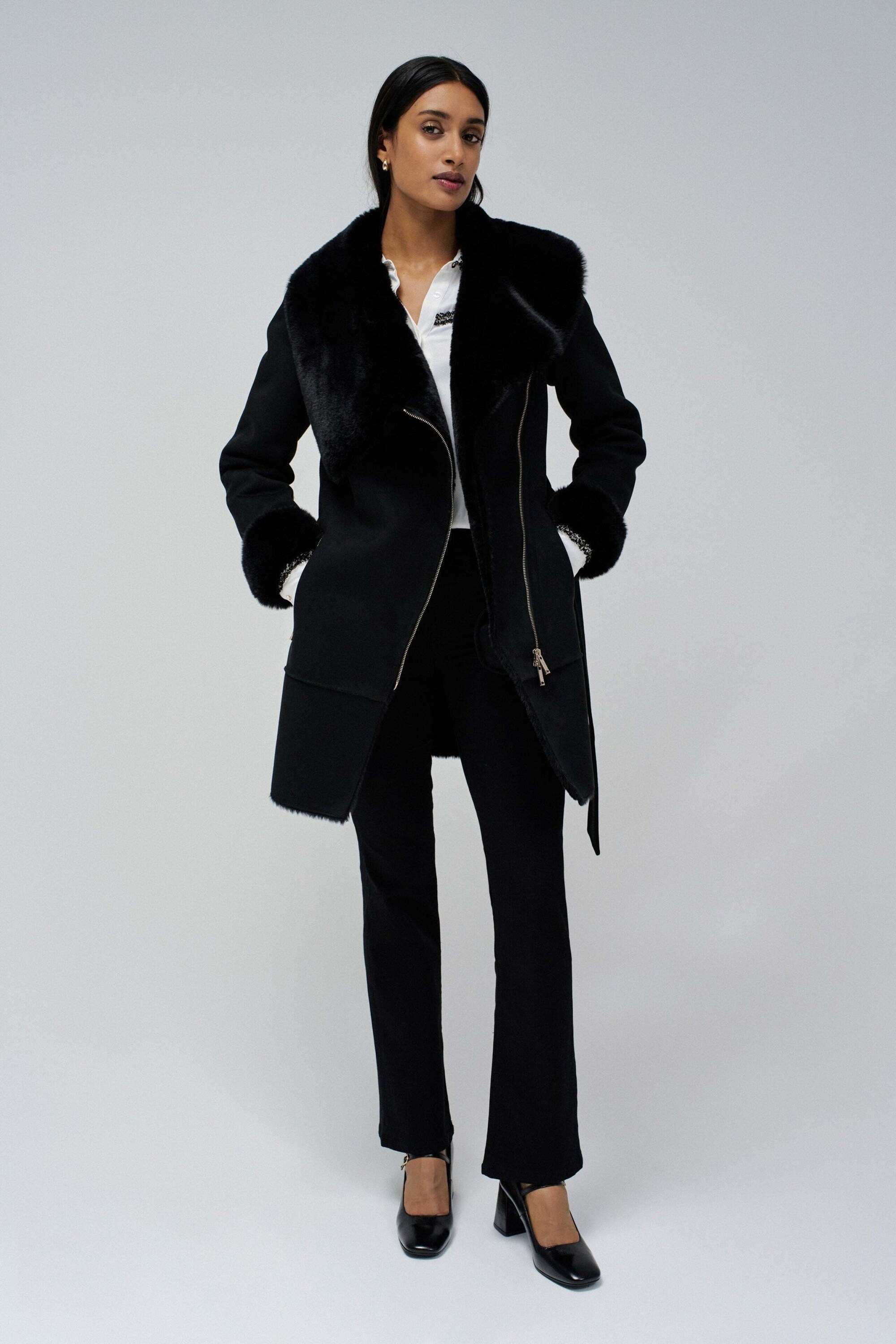 Salsa Veste d'hiver »Salsa Jeans Wintermantel Long Shearling Coat«