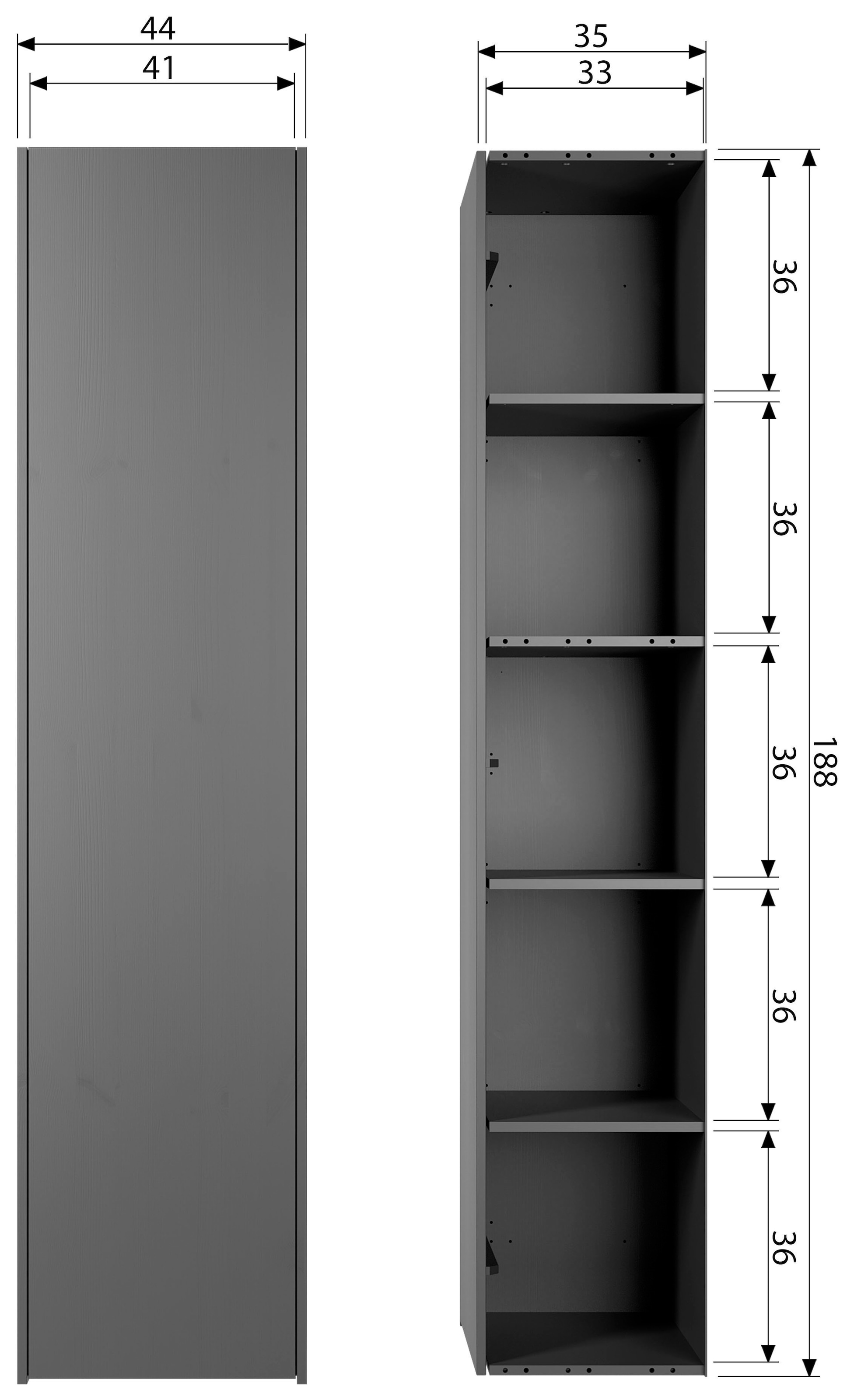 WOOOD Mehrzweckschrank »Teun«, in modernen Design, aus Kiefernholz, Breite 44 cm