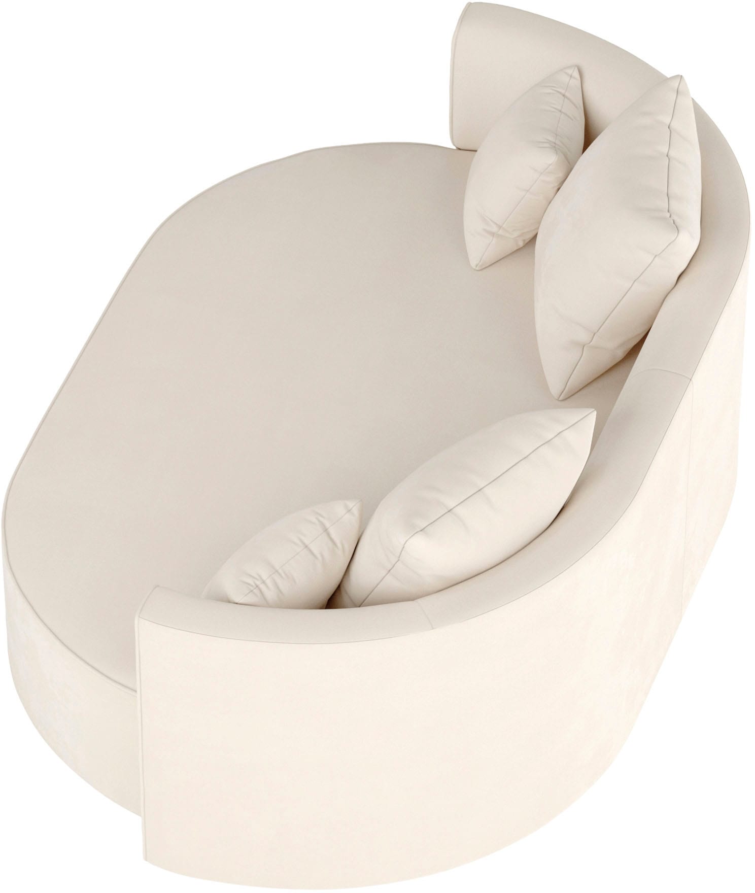 LeGer Home by Lena Gercke 2,5-Sitzer »ISALIE, rundes Loungesofa, mit Kissen, perfekt gepolstert«, moderne Stoffe, mit 4 Zierkissen, extra grosse Sitzfläche