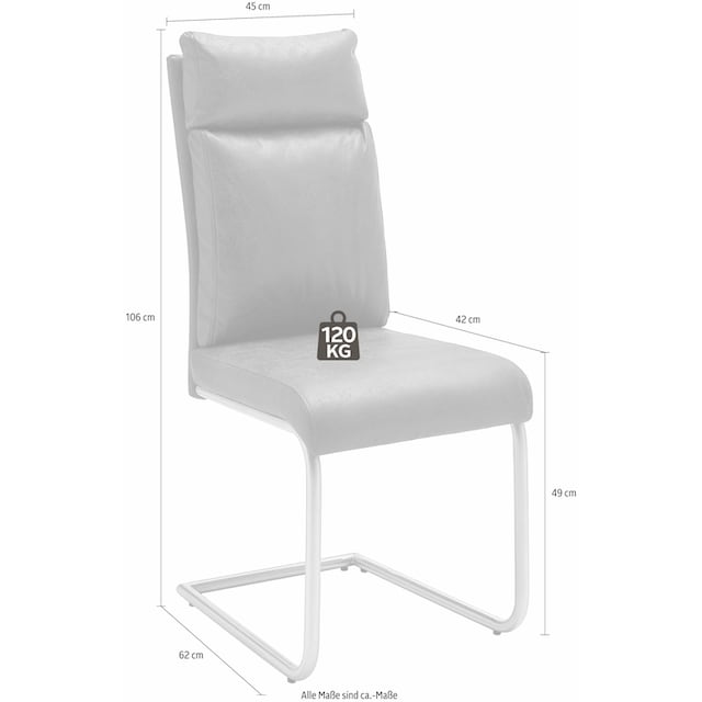 MCA furniture Freischwinger »PIA«, (Set), 2 St., Stoffbezug, Stuhl  belastbar bis 120 kg, Kissenoptik kaufen