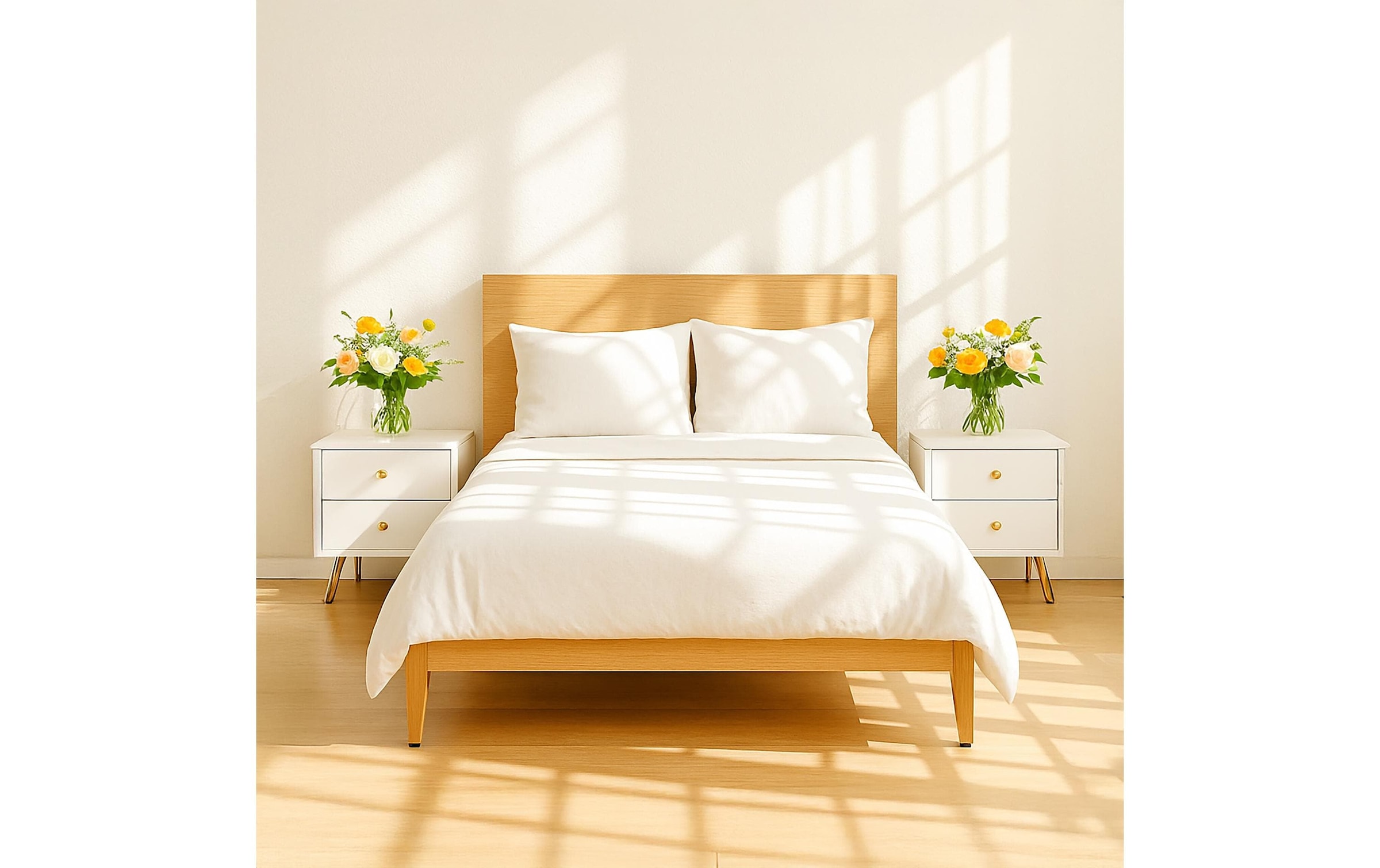 relaxdays Table de nuit »41.5 x 40 x 32.5 cm« Bettschränkchen mit goldenen Beinen