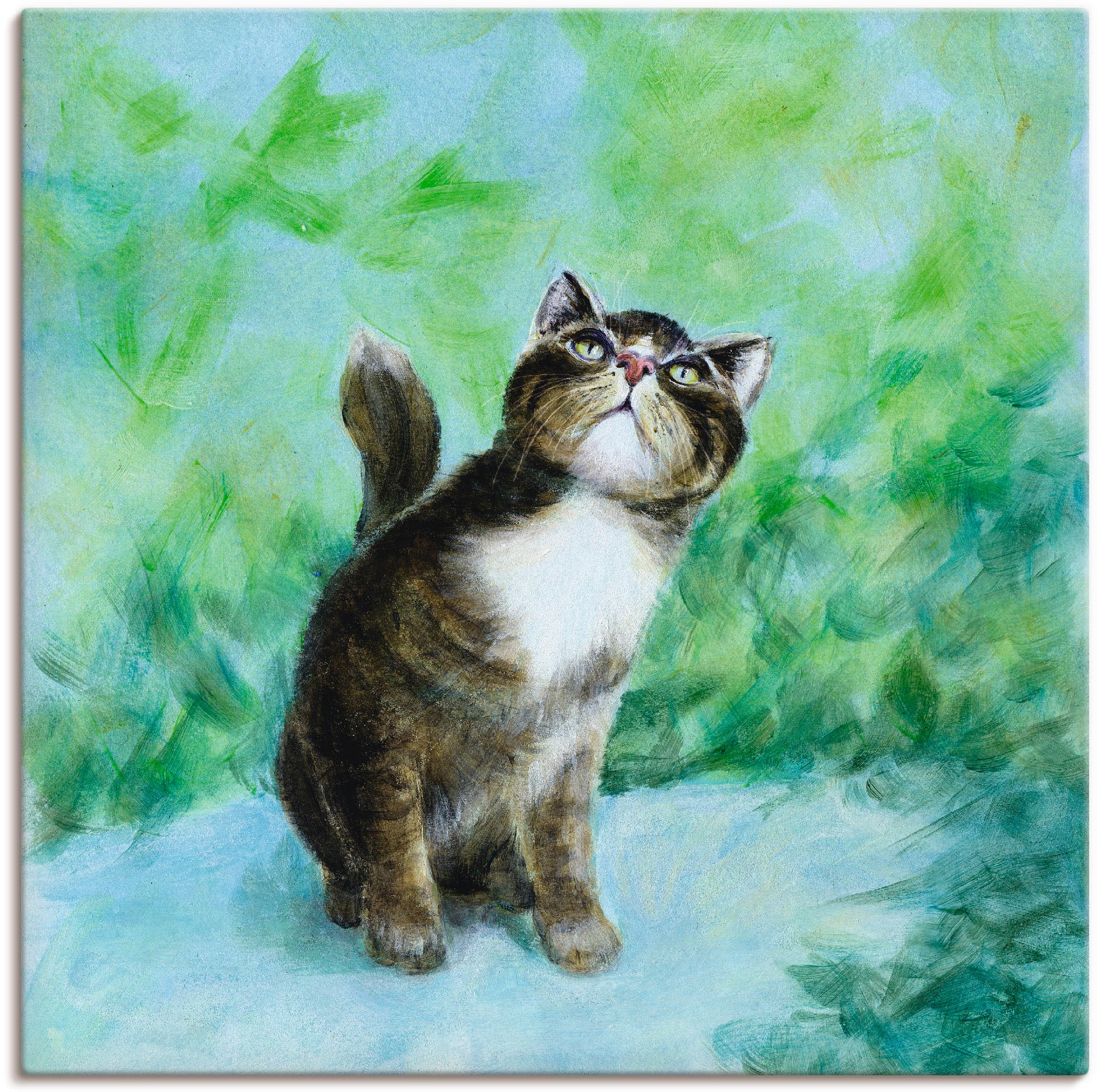 Image of Artland Wandbild »Was ist denn da?«, Haustiere, (1 St.), in vielen Grössen & Produktarten -Leinwandbild, Poster, Wandaufkleber / Wandtattoo auch für Badezimmer geeignet bei Ackermann Versand Schweiz