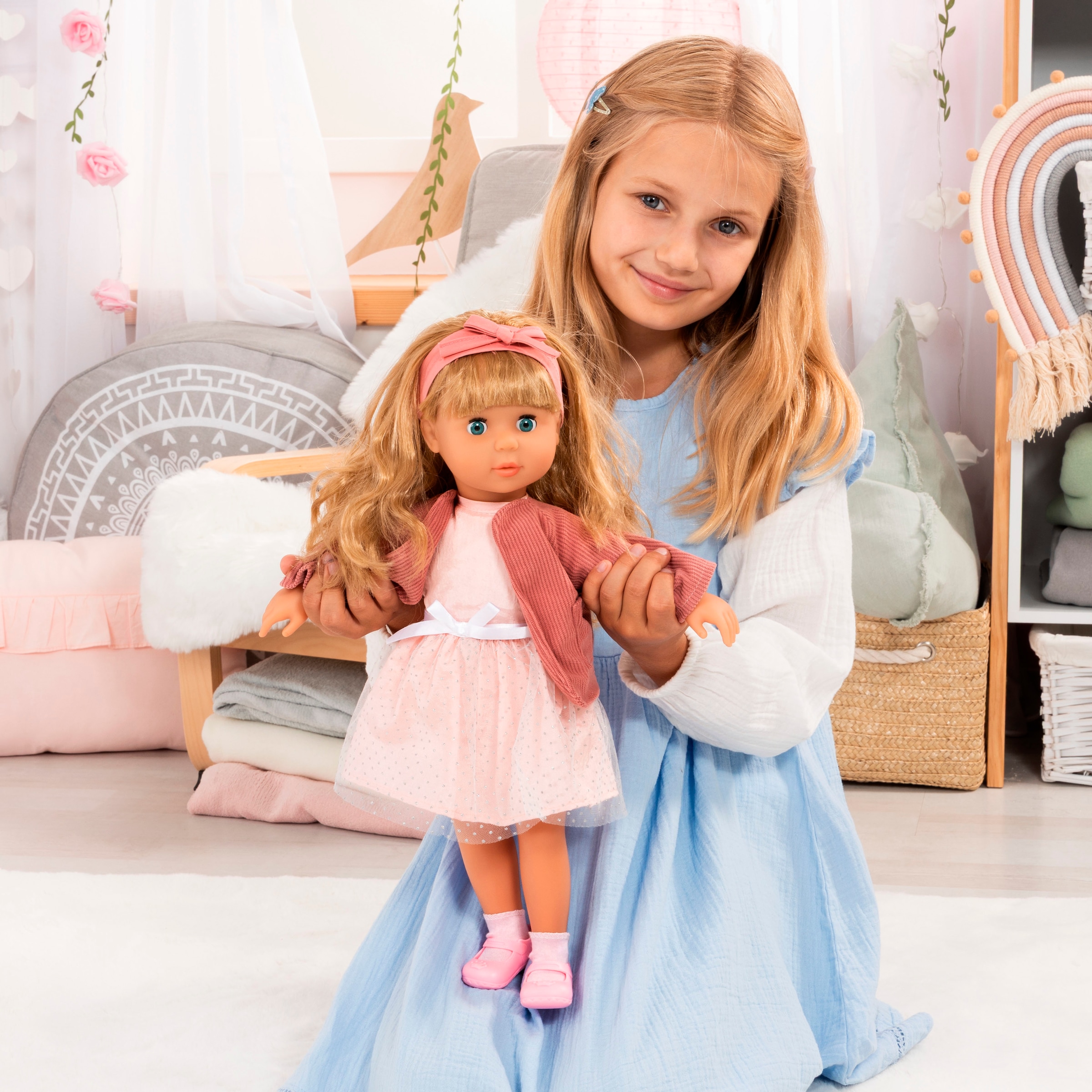 Bayer Stehpuppe »Charlene, 46 cm, altrosa« mit Funktion