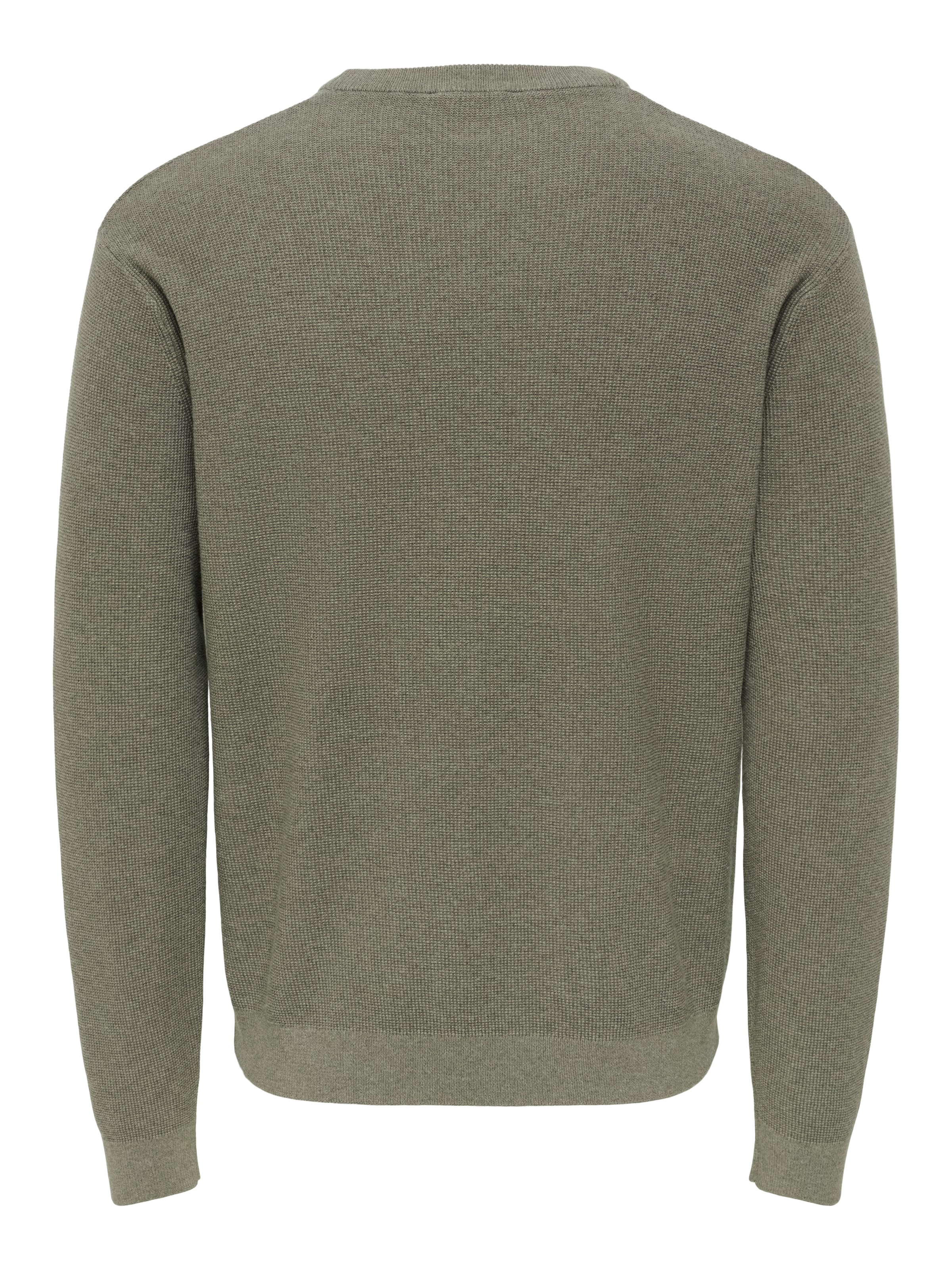 ONLY & SONS Strickpullover »ONSJOEY RLX MELANGE LS WAFFLE KNIT NOOS« Baumwolle, relaxed fit